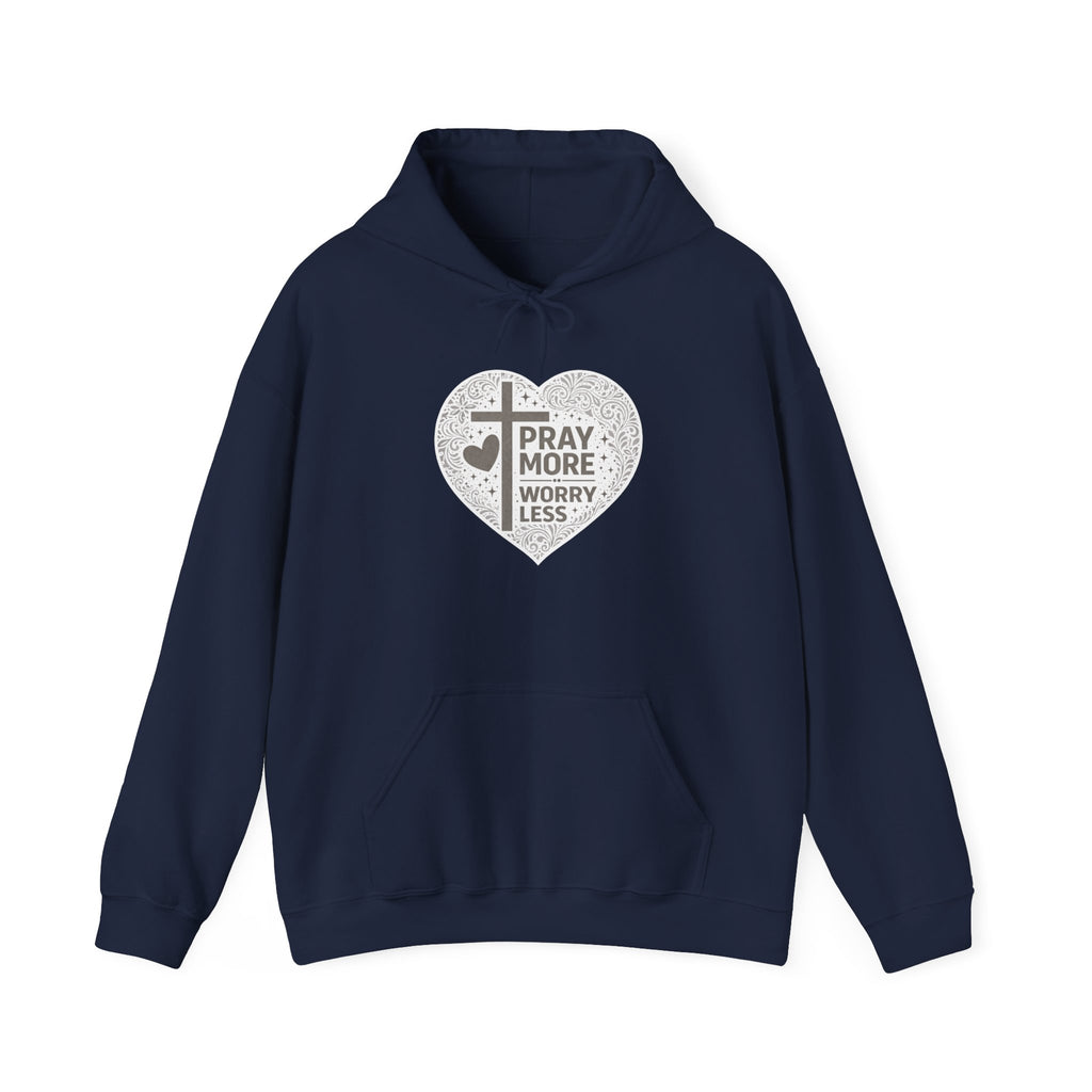 Womens "Pray More Worry Less" Heavy Blend™ Hooded Sweatshirt
