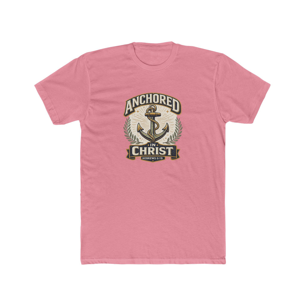 Mens Anchored In Christ Christian T-shirt Faith Inspired| Wearing your Faith