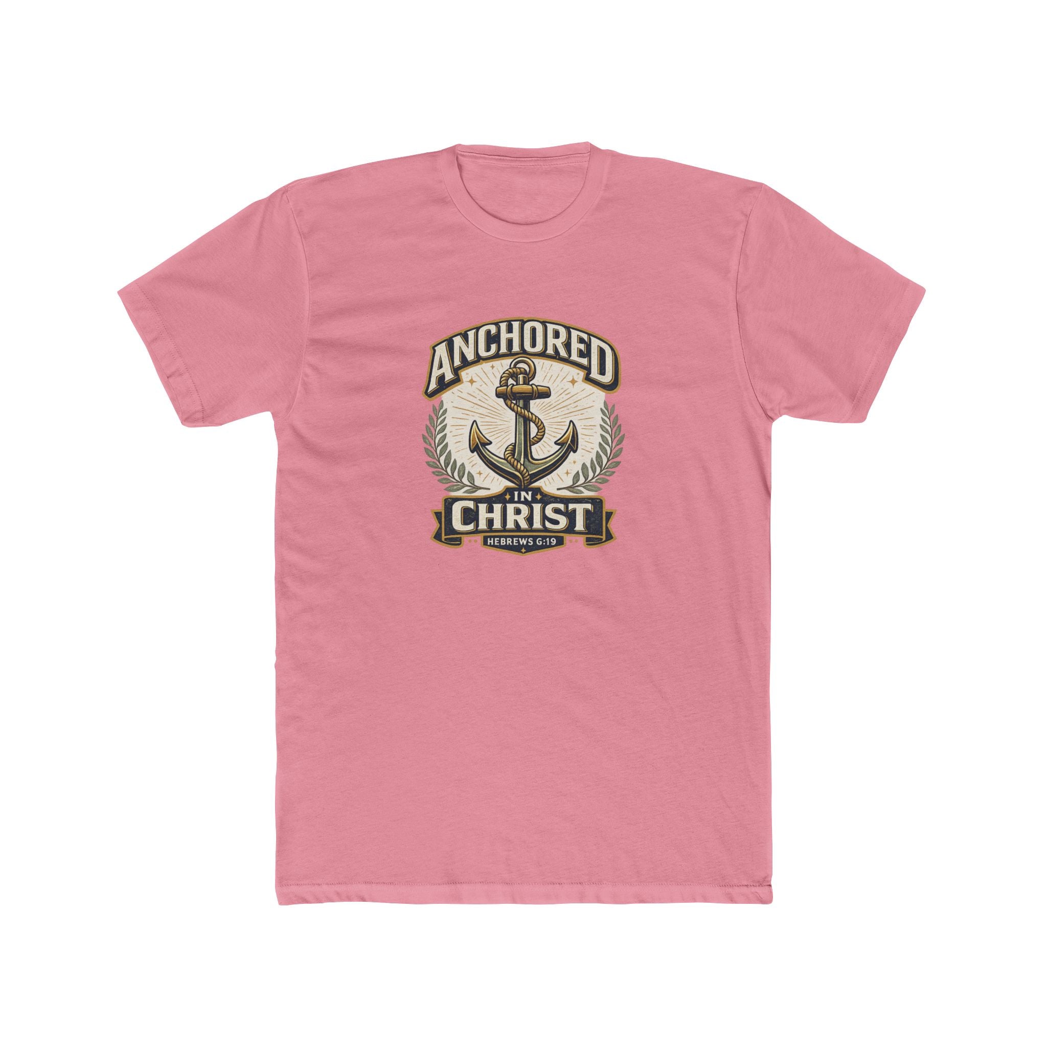 Mens Anchored In Christ Christian T-shirt Faith Inspired| Wearing your Faith