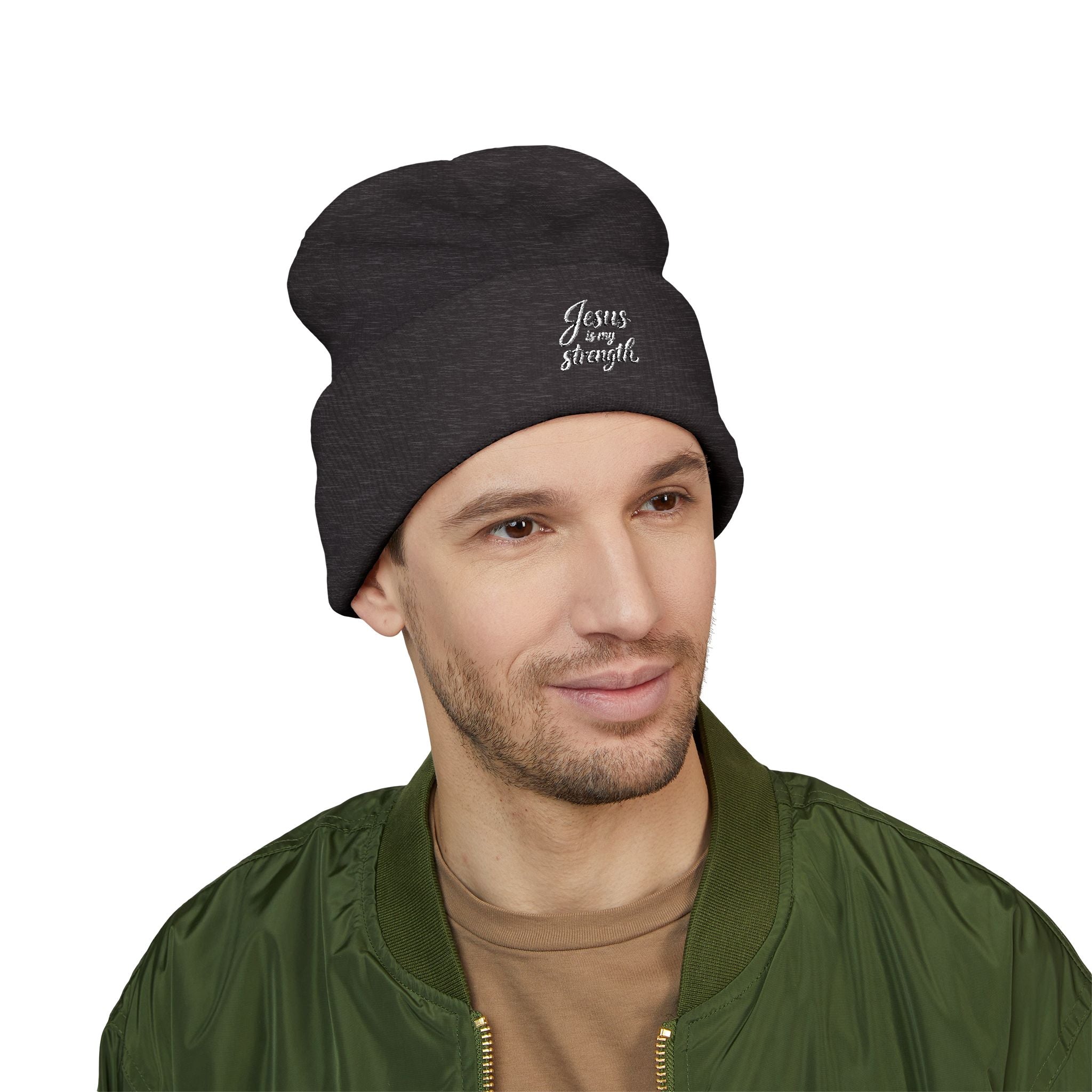 Embroidered Classic Cuffed Beanie — Minimal Script Logo