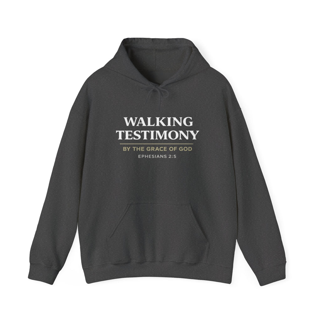 Walking Testimony Hoodie - "By the Grace of God" Ephesians 2:8 Christian Pullover