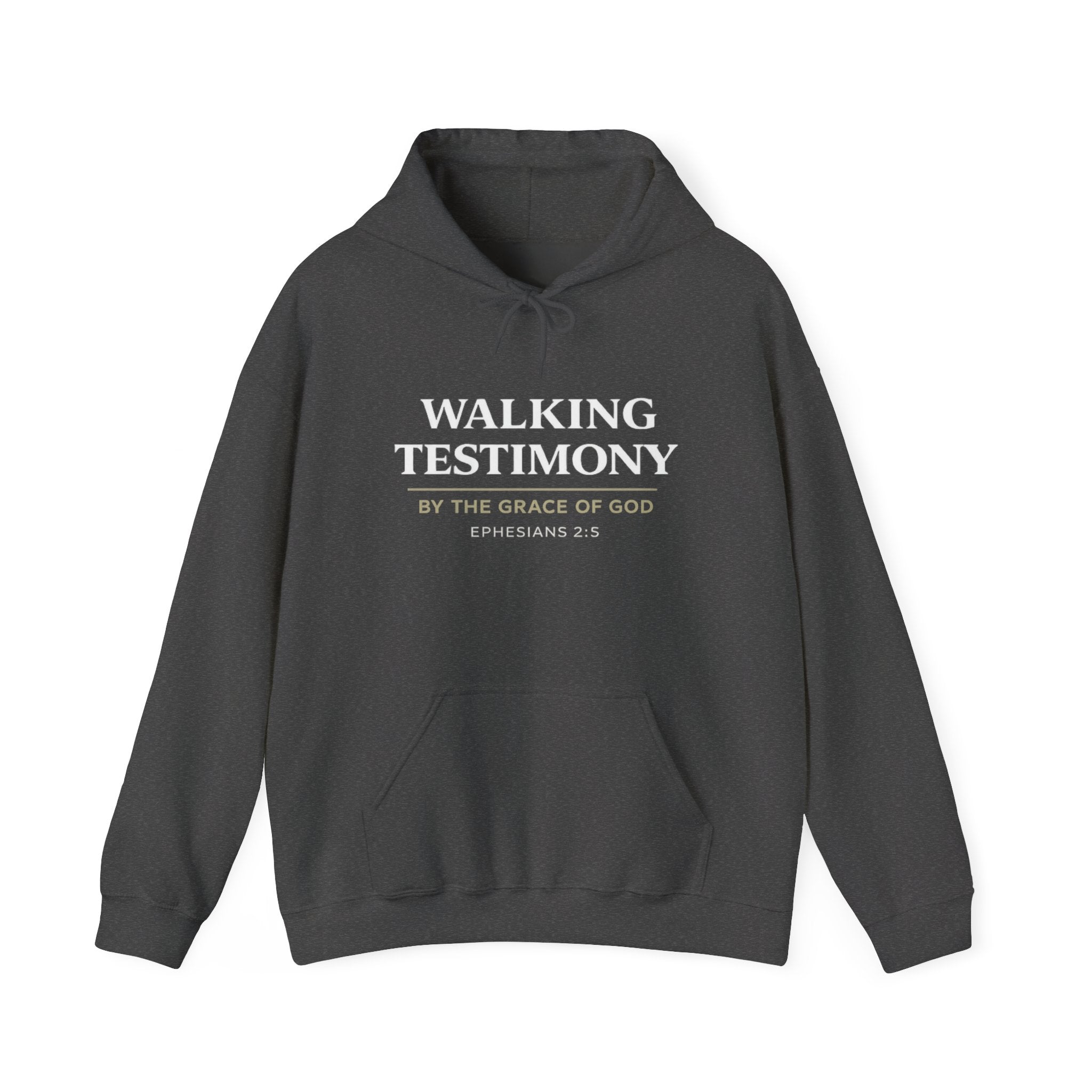 Mens Walking Testimony Hoodie - "By the Grace of God" Ephesians 2:8 Christian Pullover