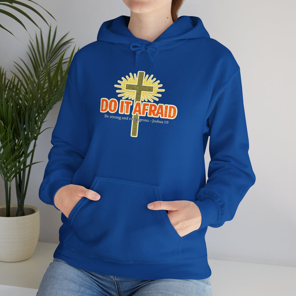 Mens Do It Afraid Cross Hoodie — Christian Encouragement Pullover