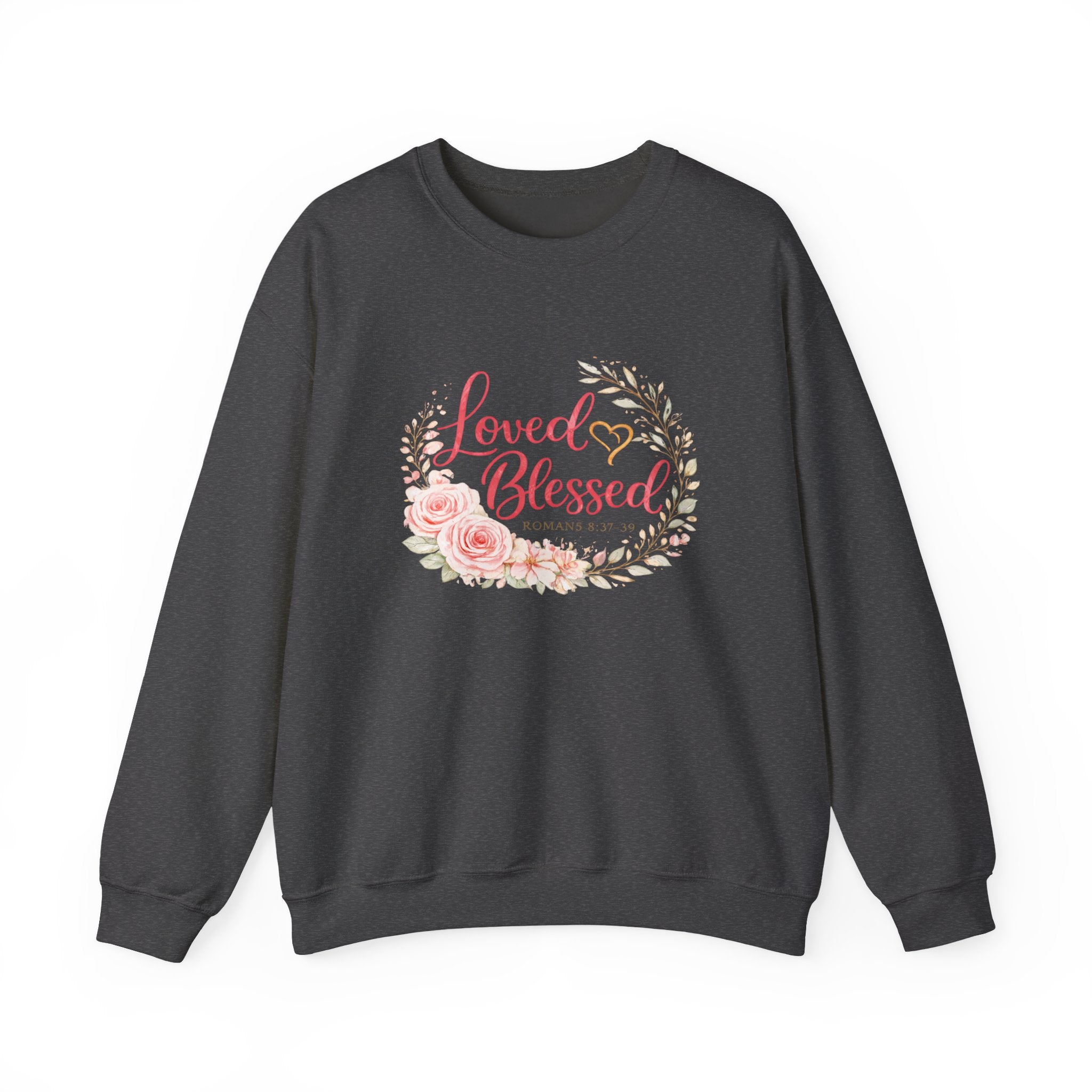 Womens Loved & Blessed Floral Crewneck Sweatshirt