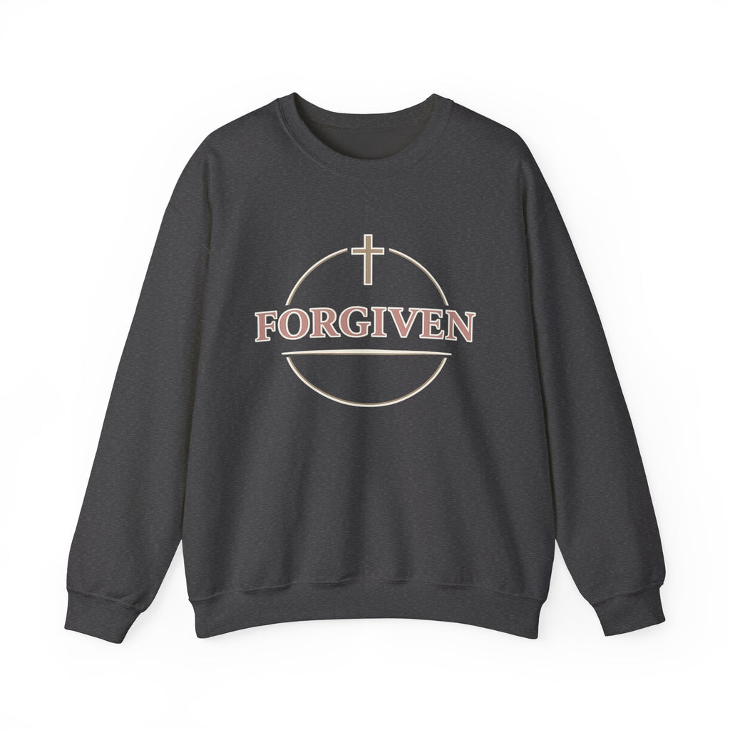 Womens Forgiven Crewneck Sweatshirt — Christian Faith Cross Pullover