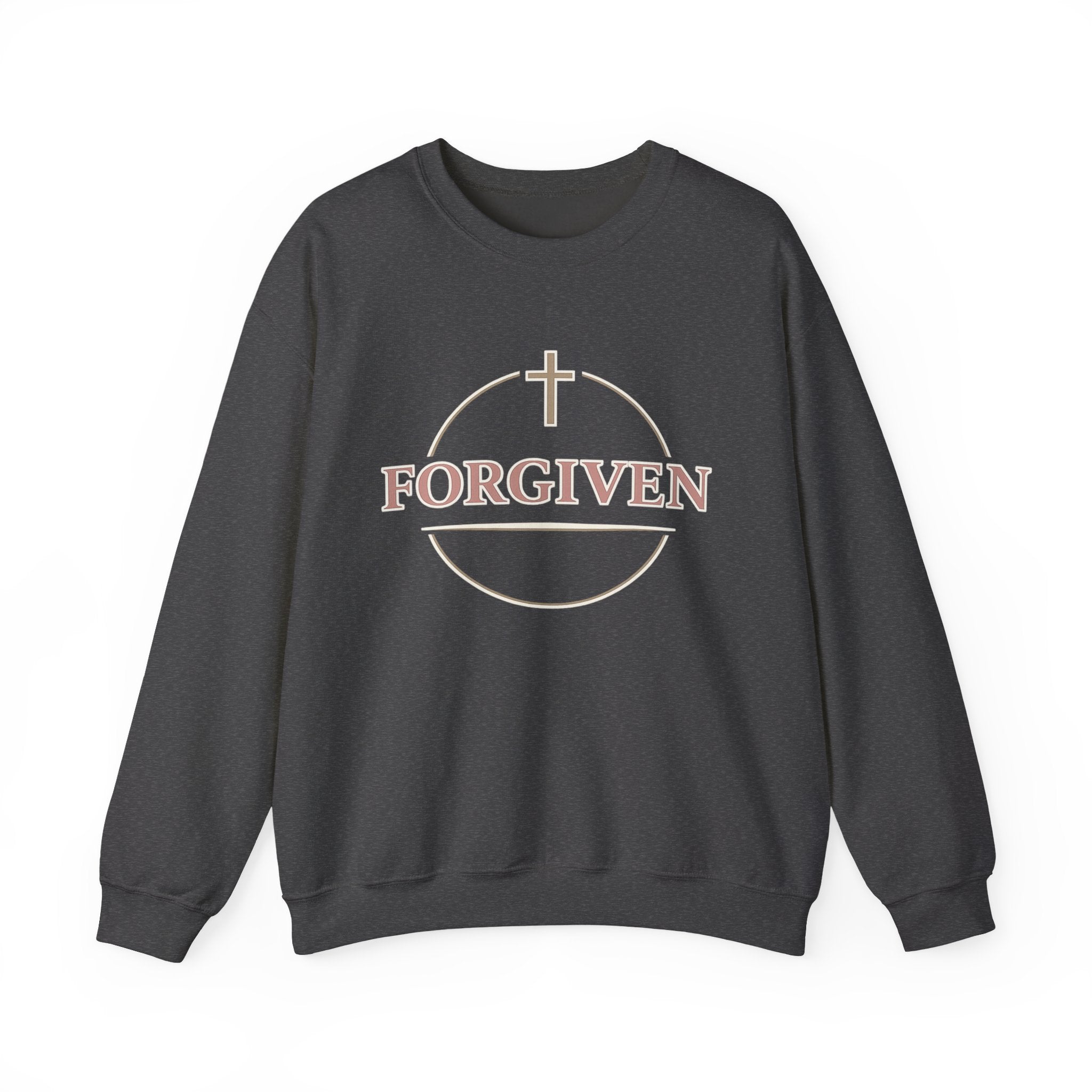 Womens Forgiven Crewneck Sweatshirt — Christian Faith Cross Pullover