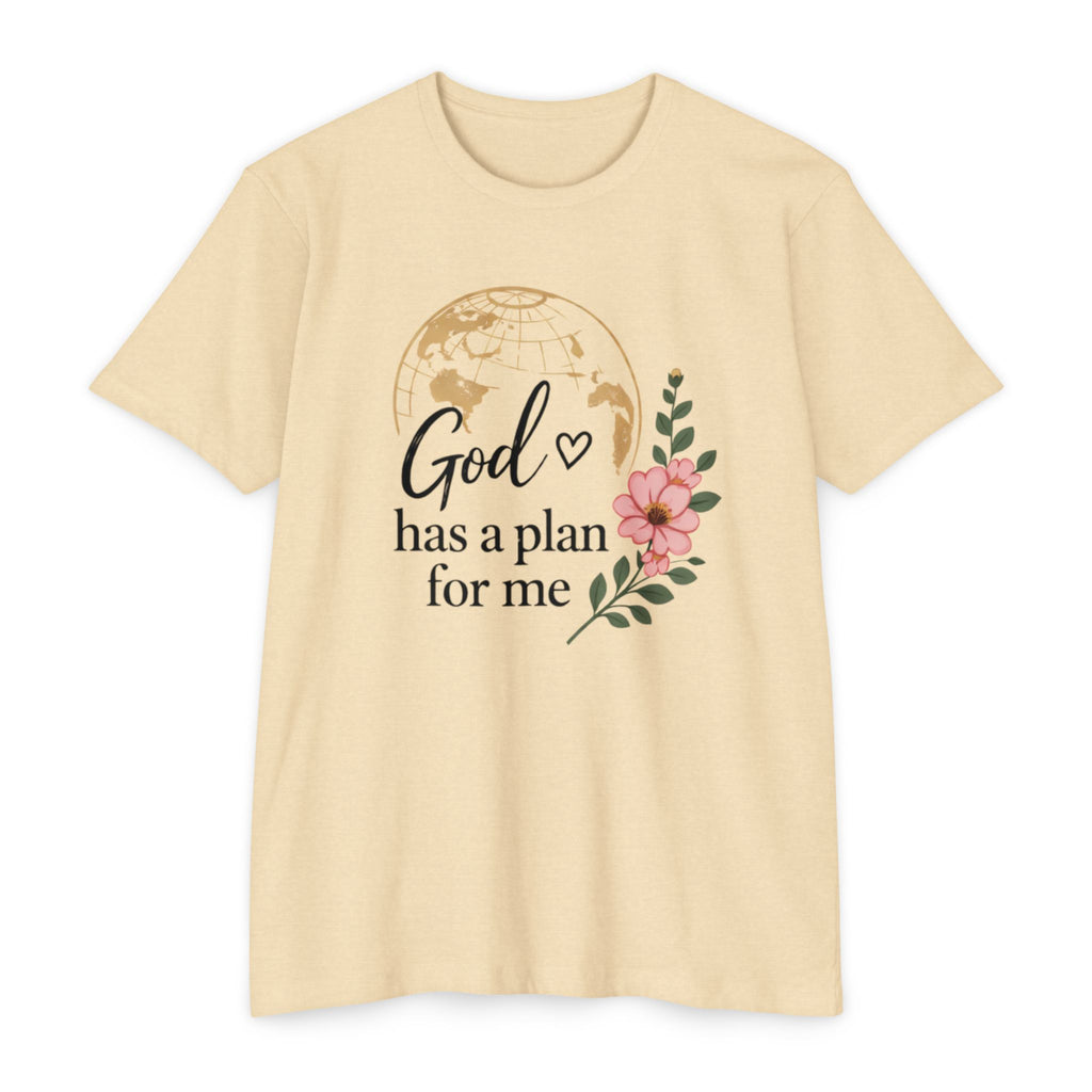 Inspirational Faith T-Shirt — "God Has a Plan for Me" Floral Tee