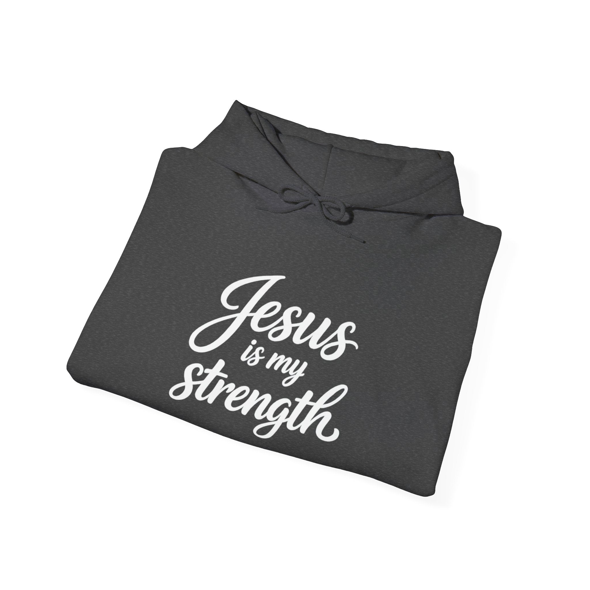 Womens "Jesus is My Strength" Heavy Blend™ Hooded Sweatshirt