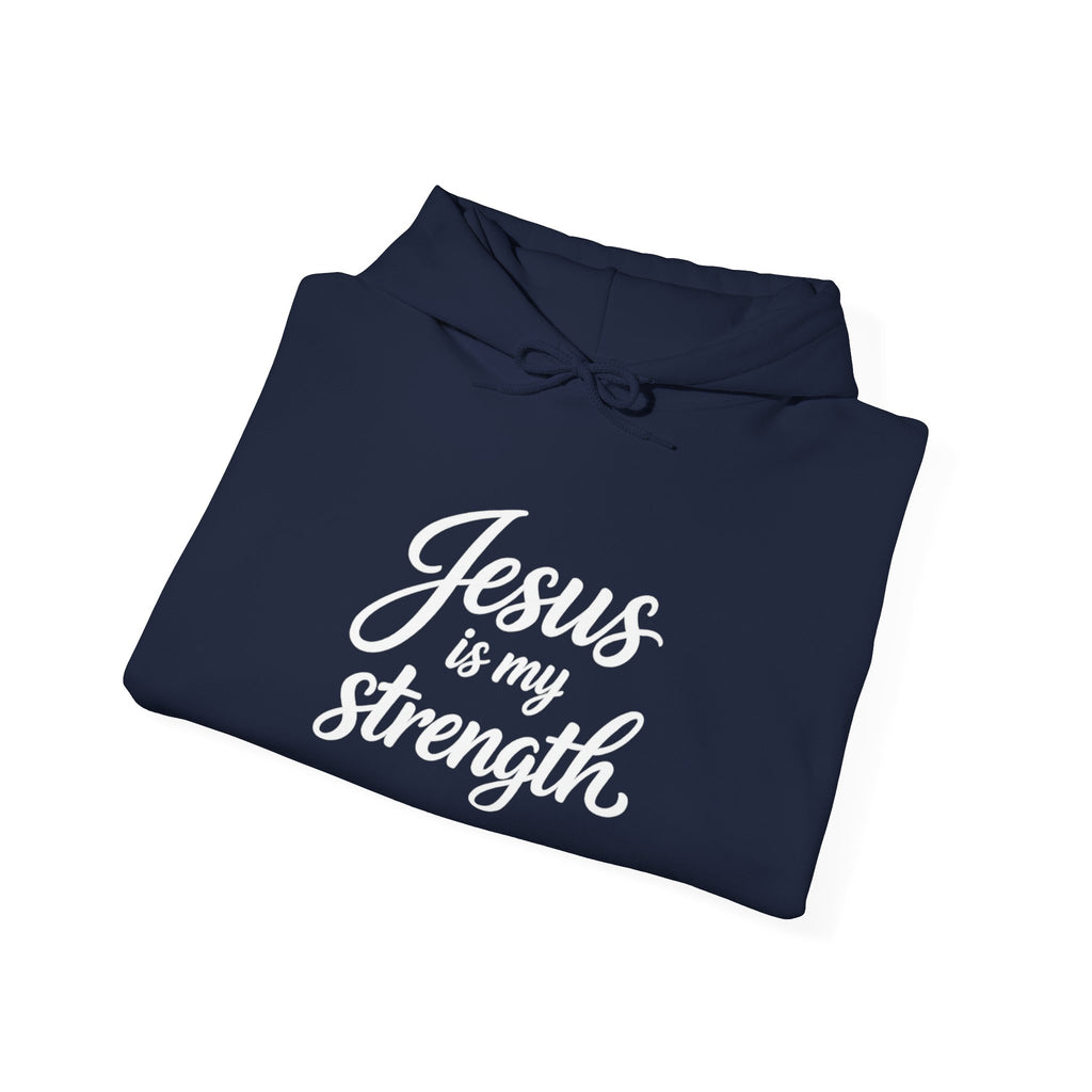 Womens "Jesus is My Strength" Heavy Blend™ Hooded Sweatshirt