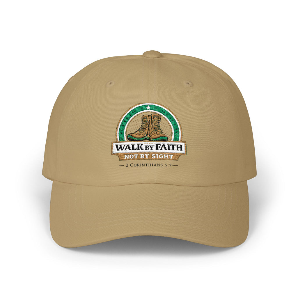 Dad Cap  "Walk by Faith Not by Sight" Embroidered Christian Baseball Hat