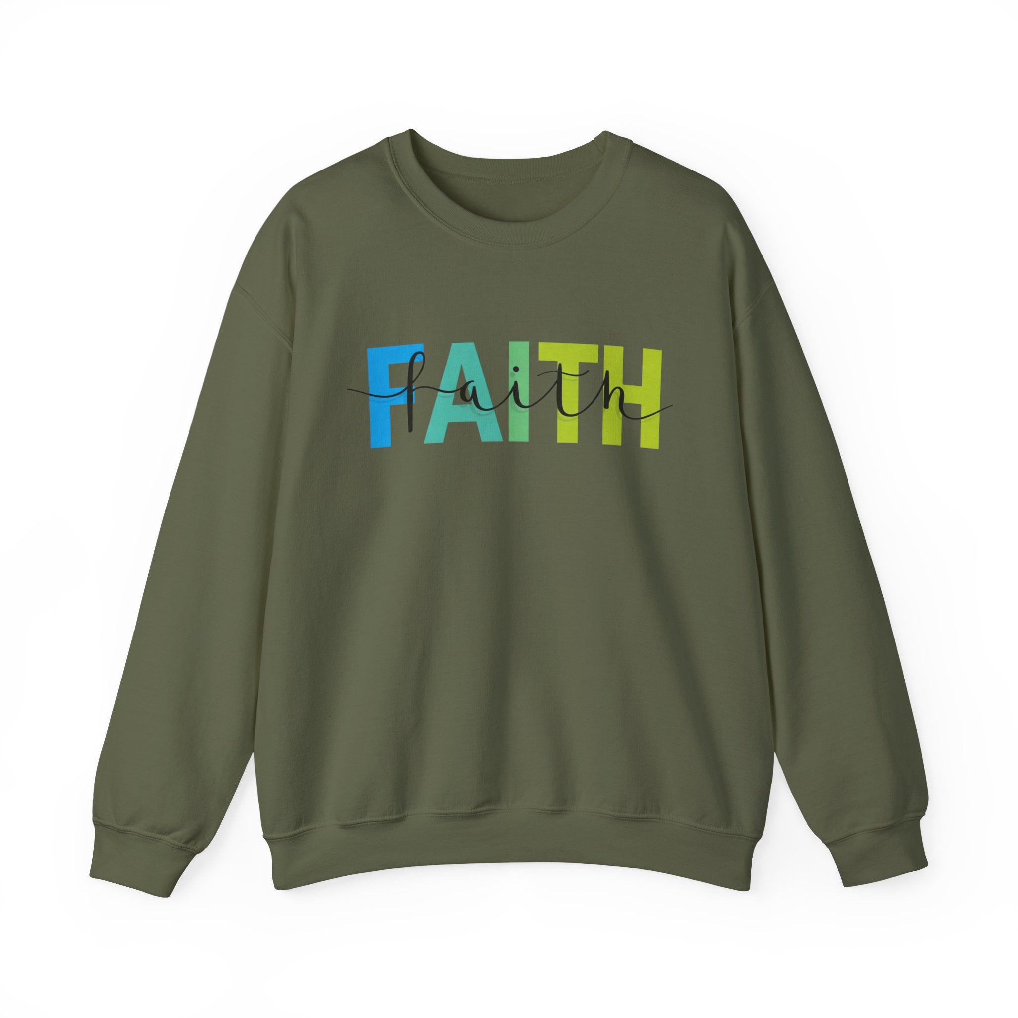 Faith Colorblock Crewneck Sweatshirt — Inspirational Christian Pullover