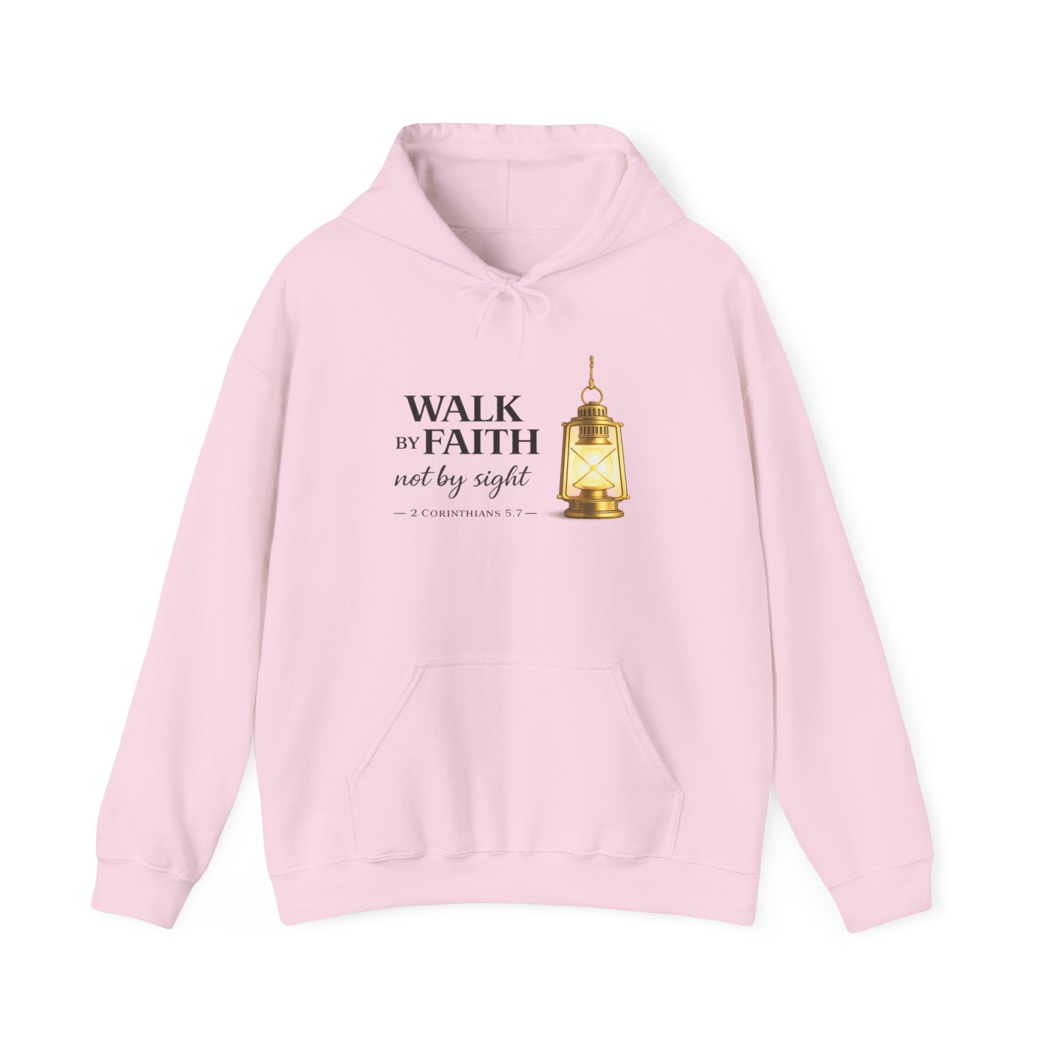 Womens Faith Lantern Hoodie  "Walk by Faith, not by sight" Christian Prayer Sweatshirt