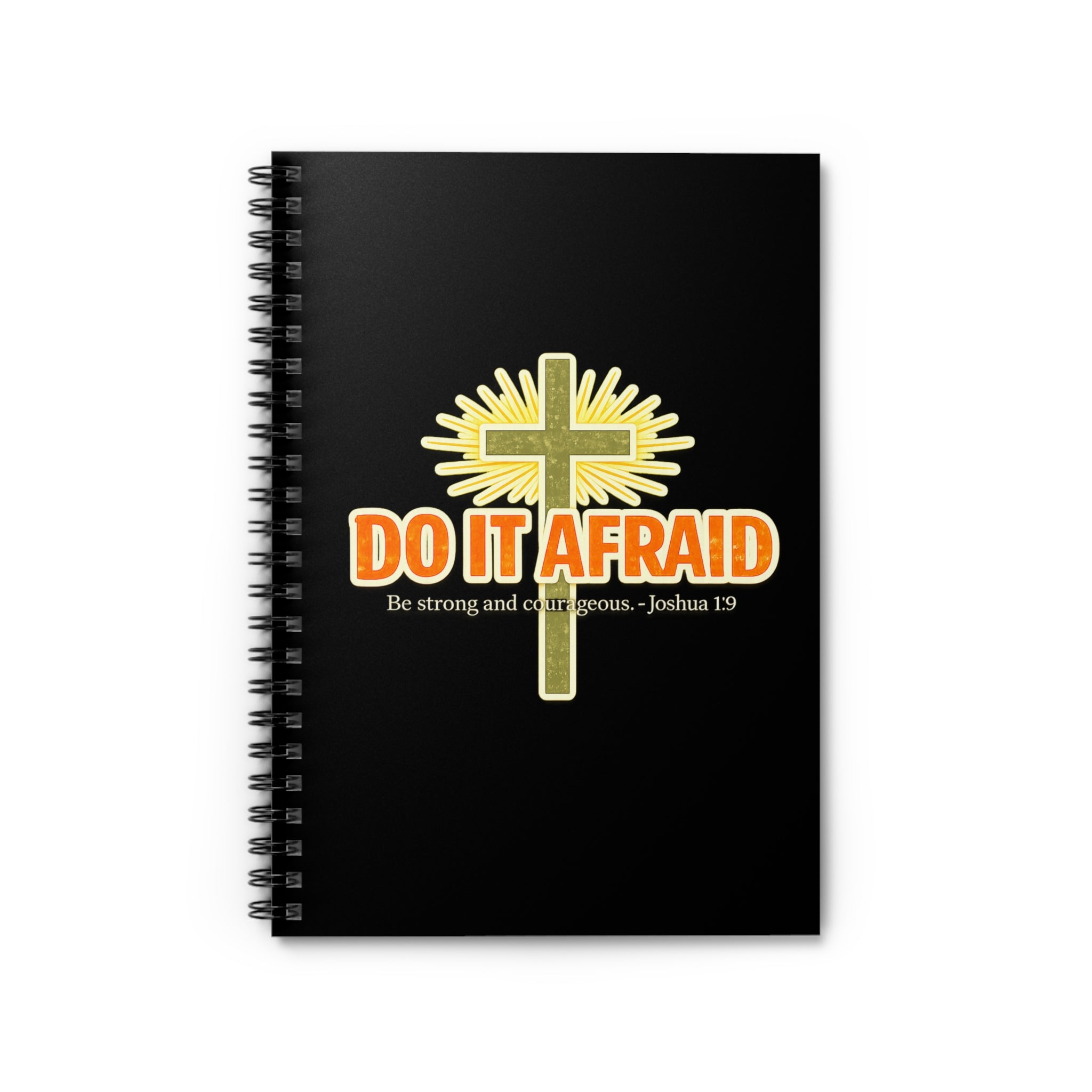 Christian Spiral Notebook — "Do It Afraid" Inspirational Journal (Joshua 1:9)