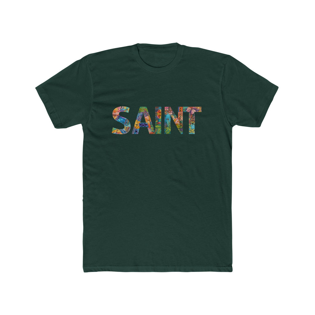 SAINT floral letters T-Shirt | Botanical Typography Tee