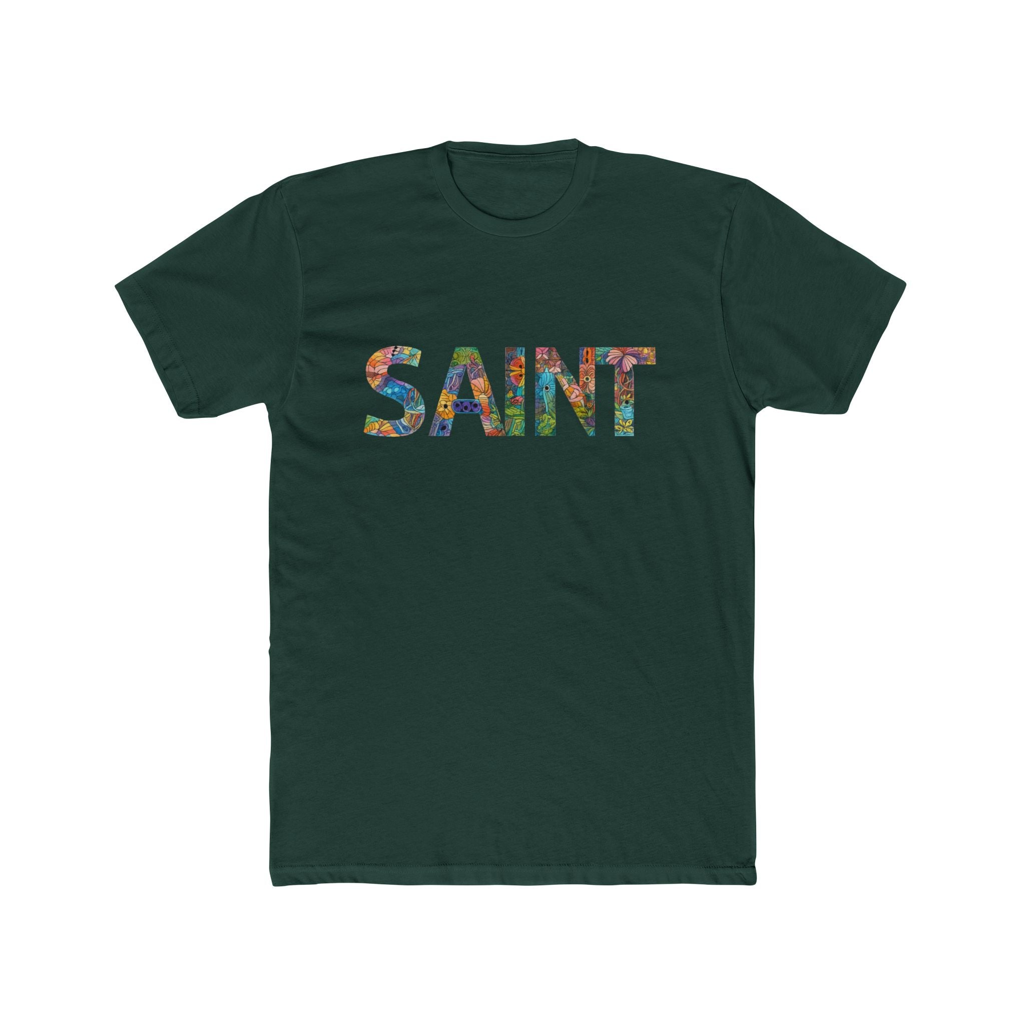 SAINT floral letters T-Shirt | Botanical Typography Tee
