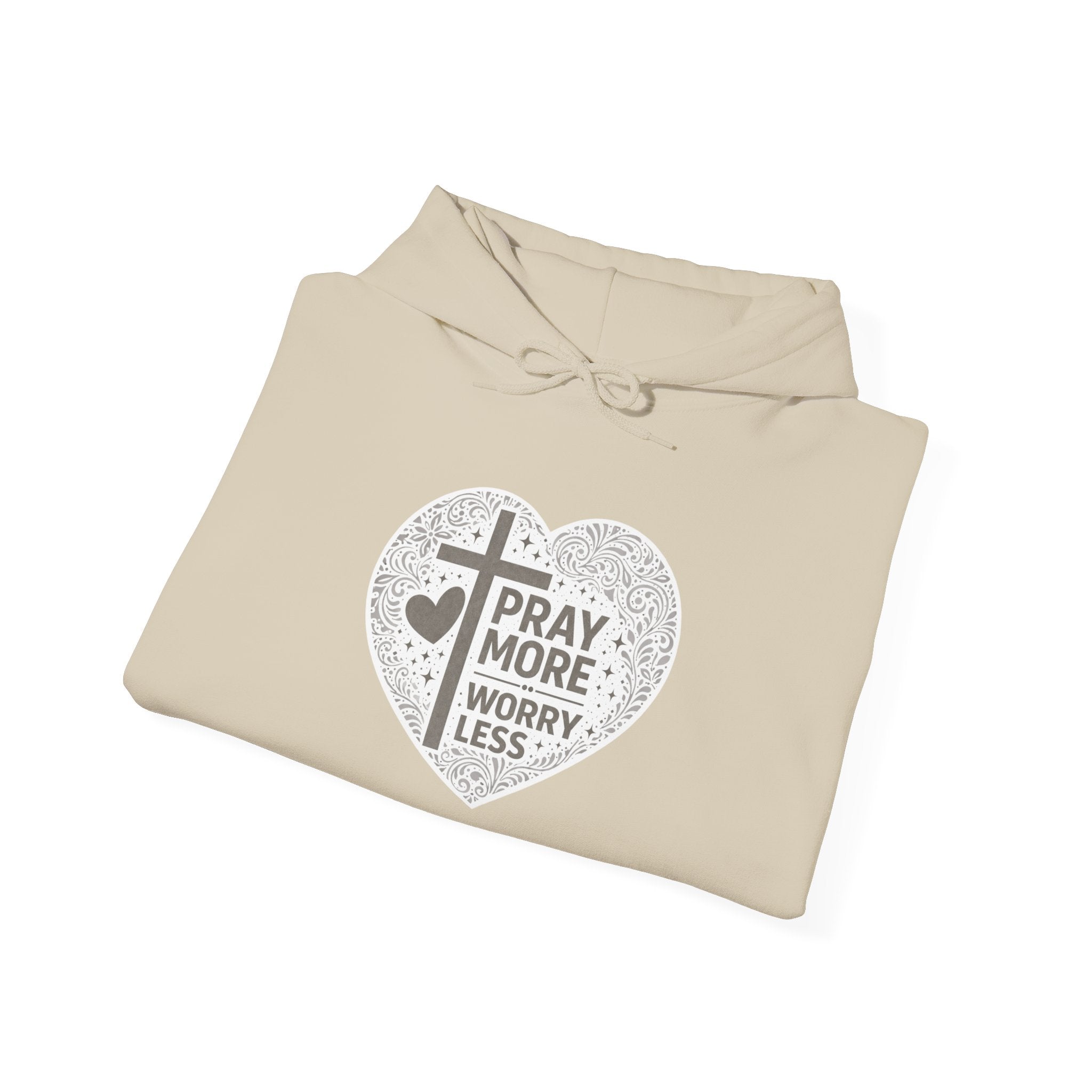 Womens "Pray More Worry Less" Heavy Blend™ Hooded Sweatshirt