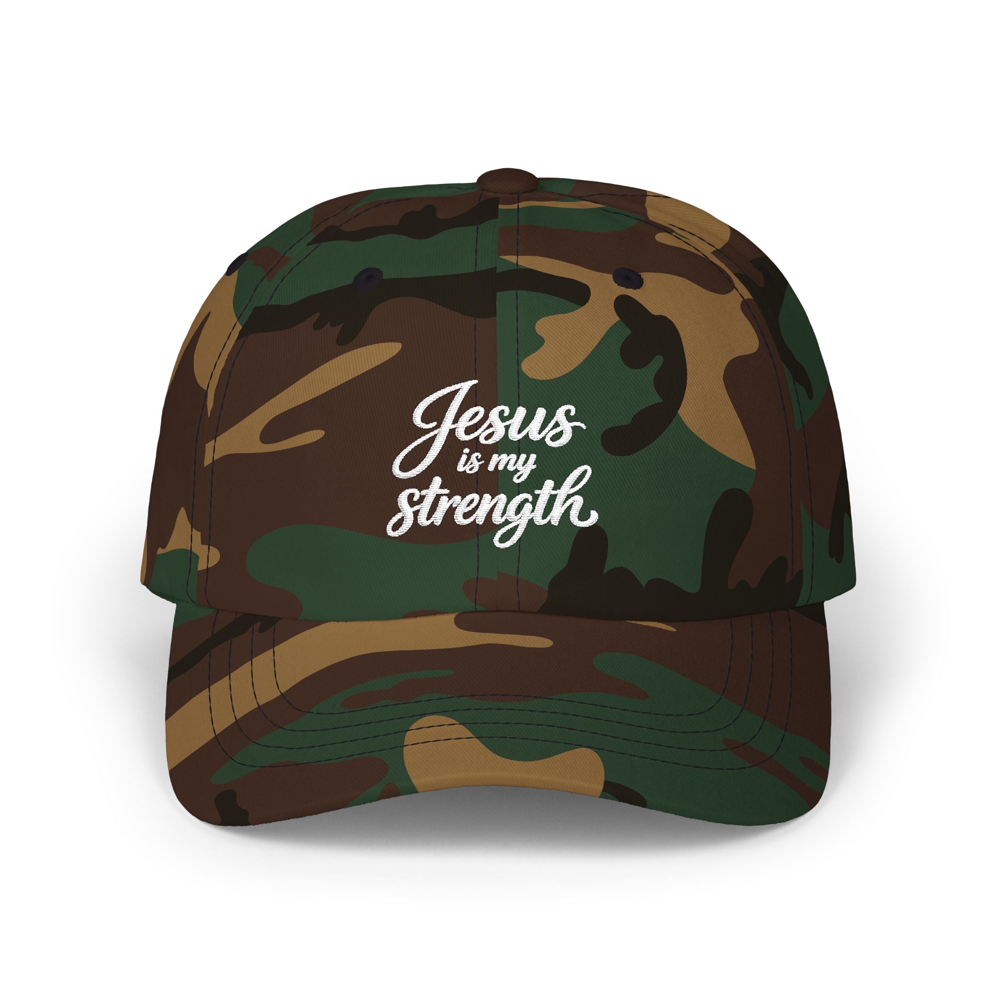 Dad Cap - "Jesus Is My Strength" Embroidered Christian Baseball Hat