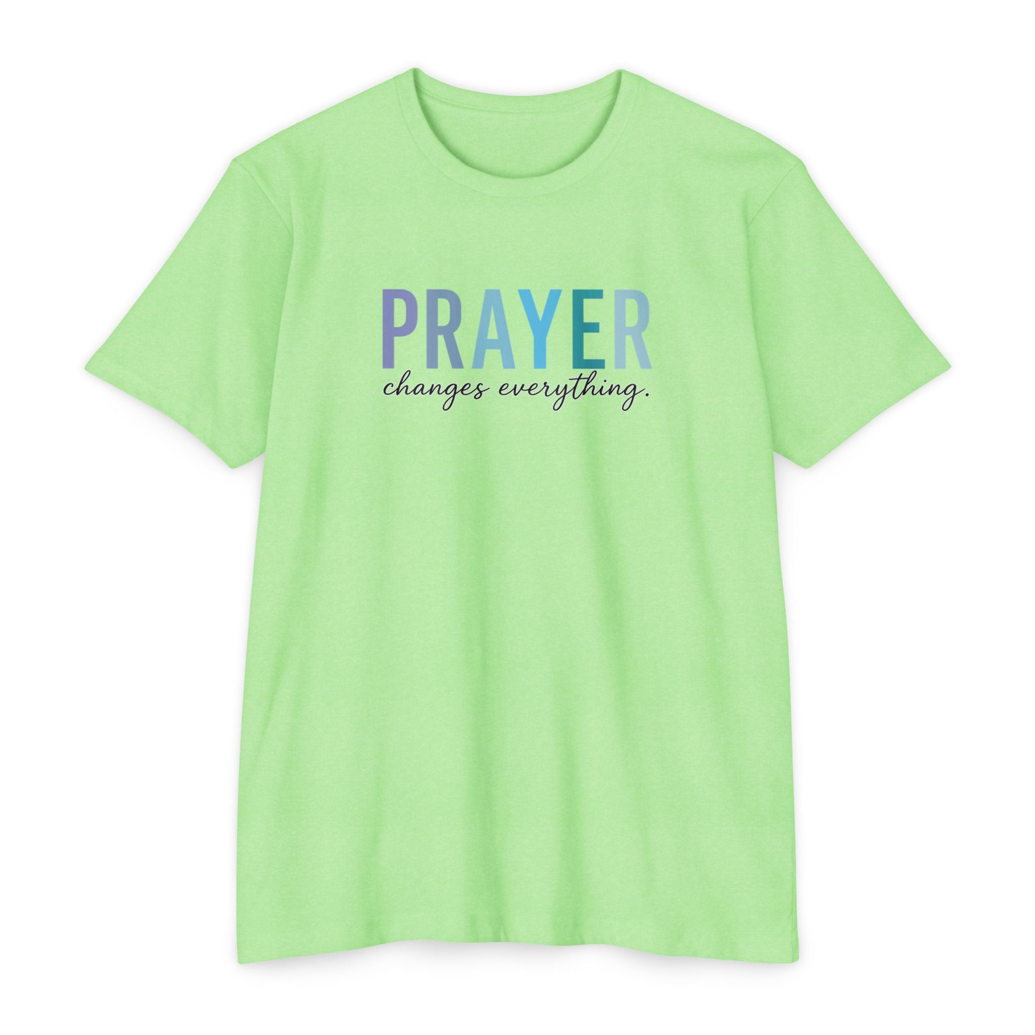 Womens Prayer Graphic T-Shirt — Colorful Typographic Faith Tee
