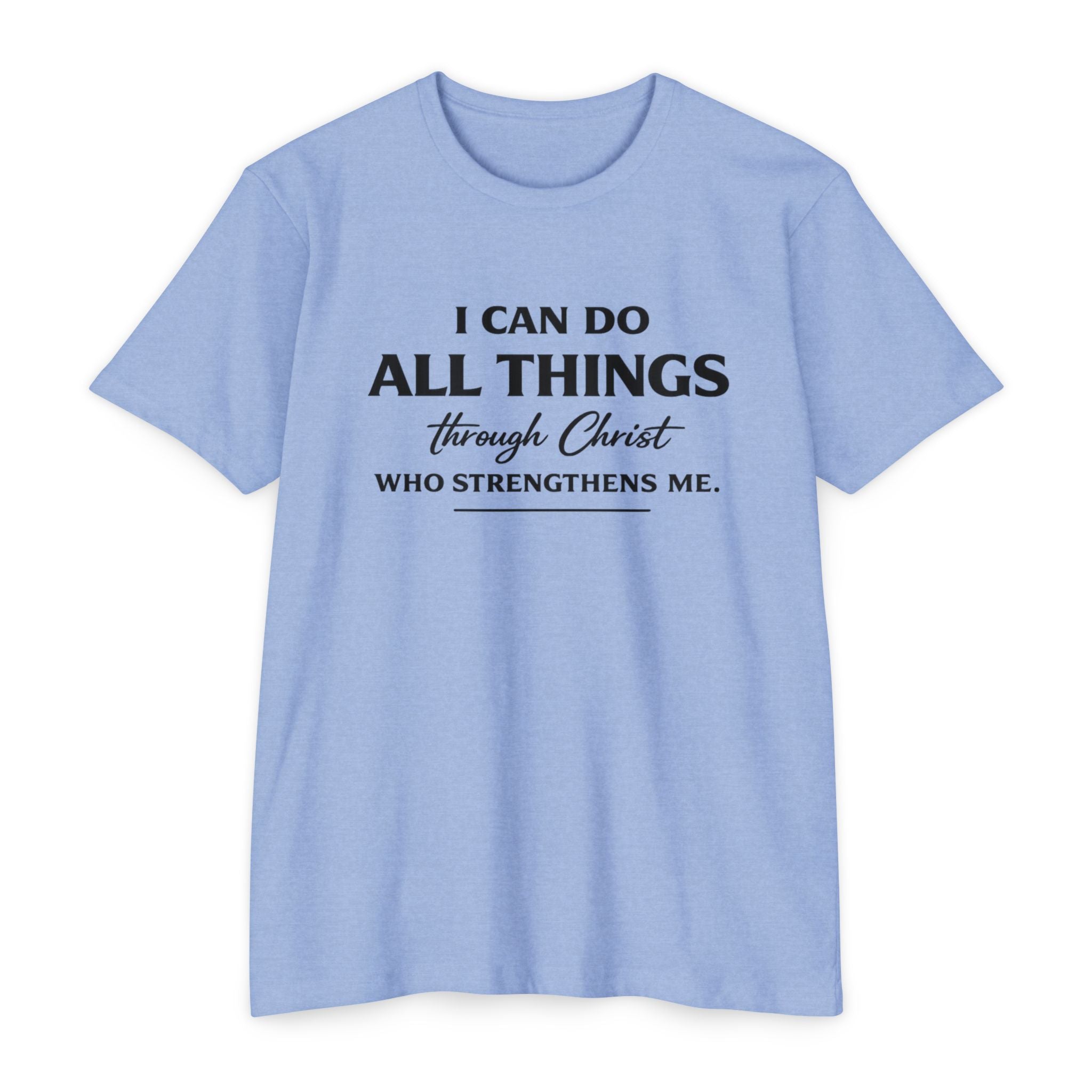 Womens "I Can Do All Things" Christian Scripture Tee