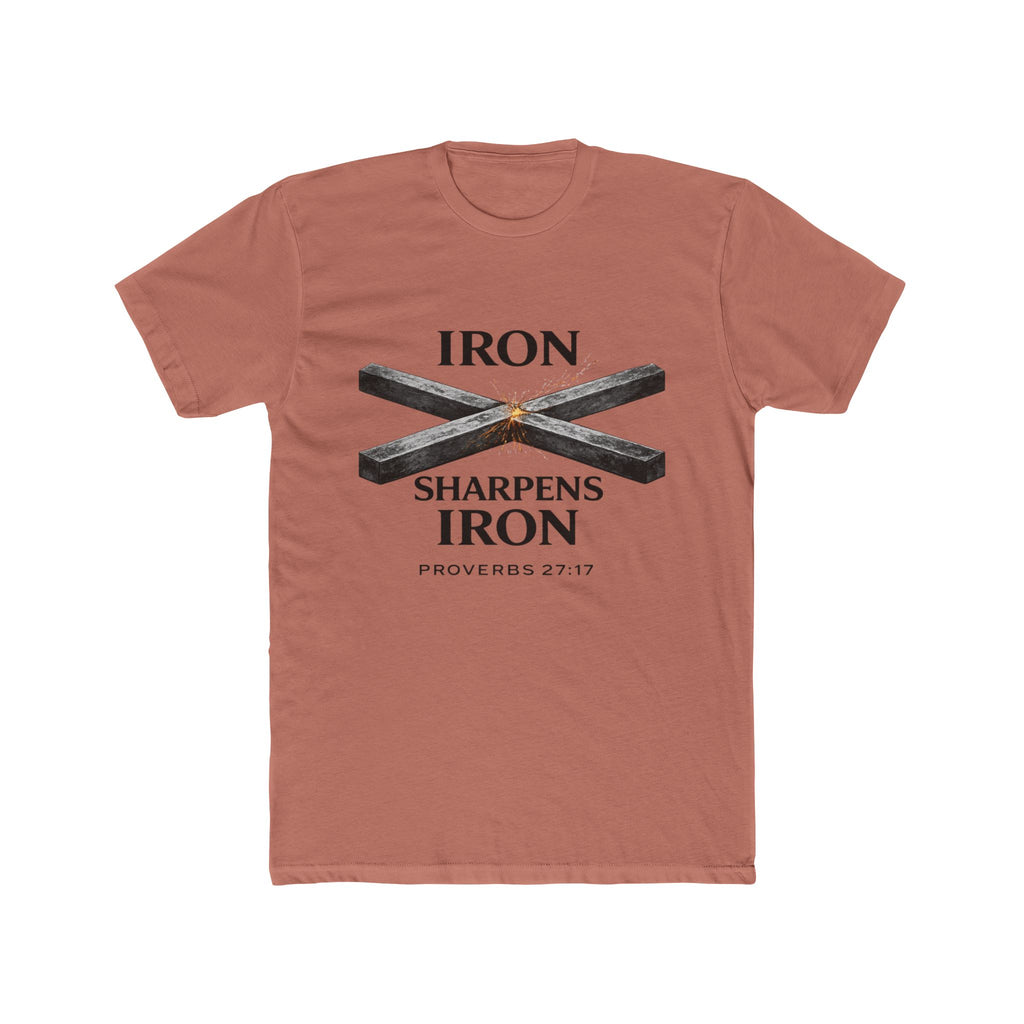 Iron Sharpens Iron T‑Shirt — Proverbs 27:17 Christian Tee