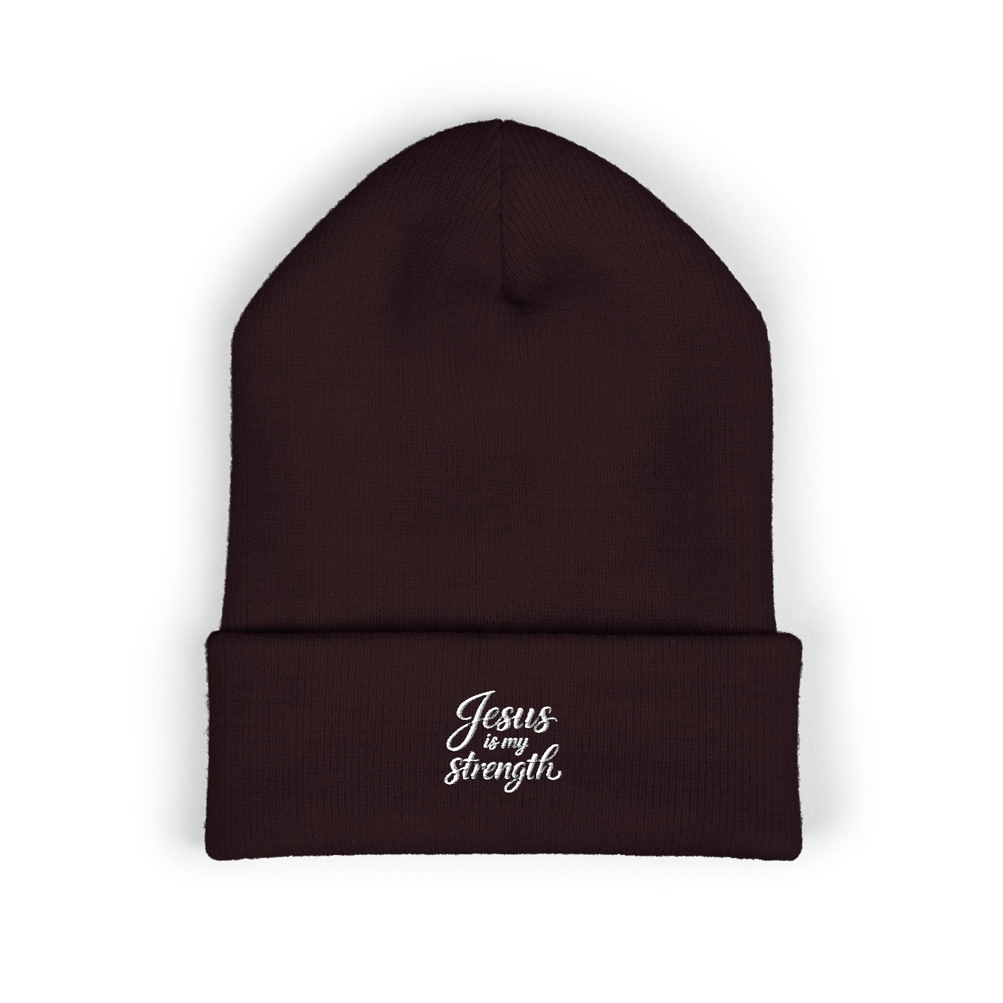 Embroidered Classic Cuffed Beanie — Minimal Script Logo