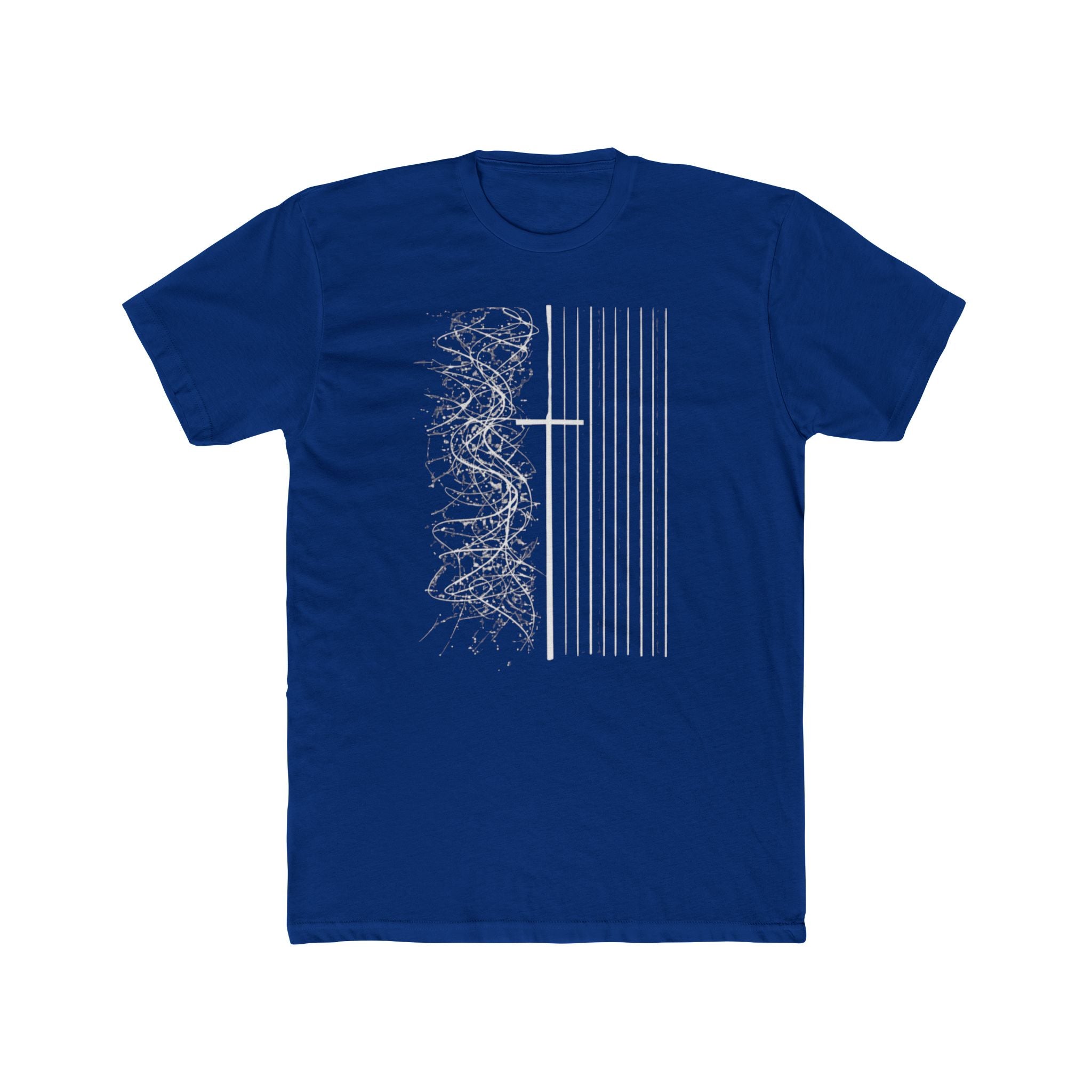 Floral Skull Flag Tee | Grunge American Flag T-Shirt, Vertical Skull & Flowers Design