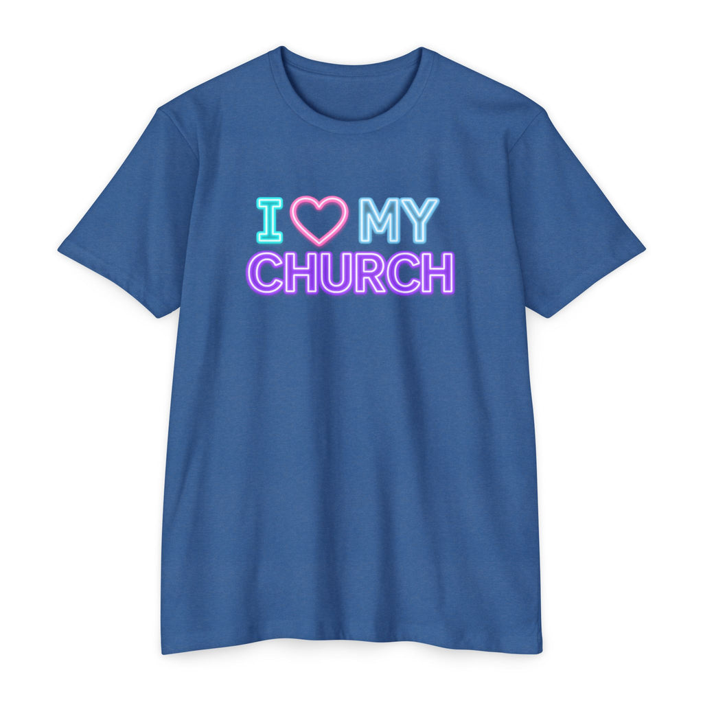 Womens I Love My Church T-Shirt | Tie Dye Heart Lettering