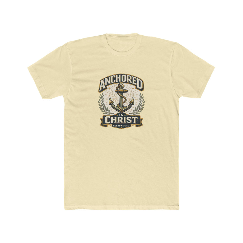 Mens Anchored In Christ Christian T-shirt Faith Inspired| Wearing your Faith