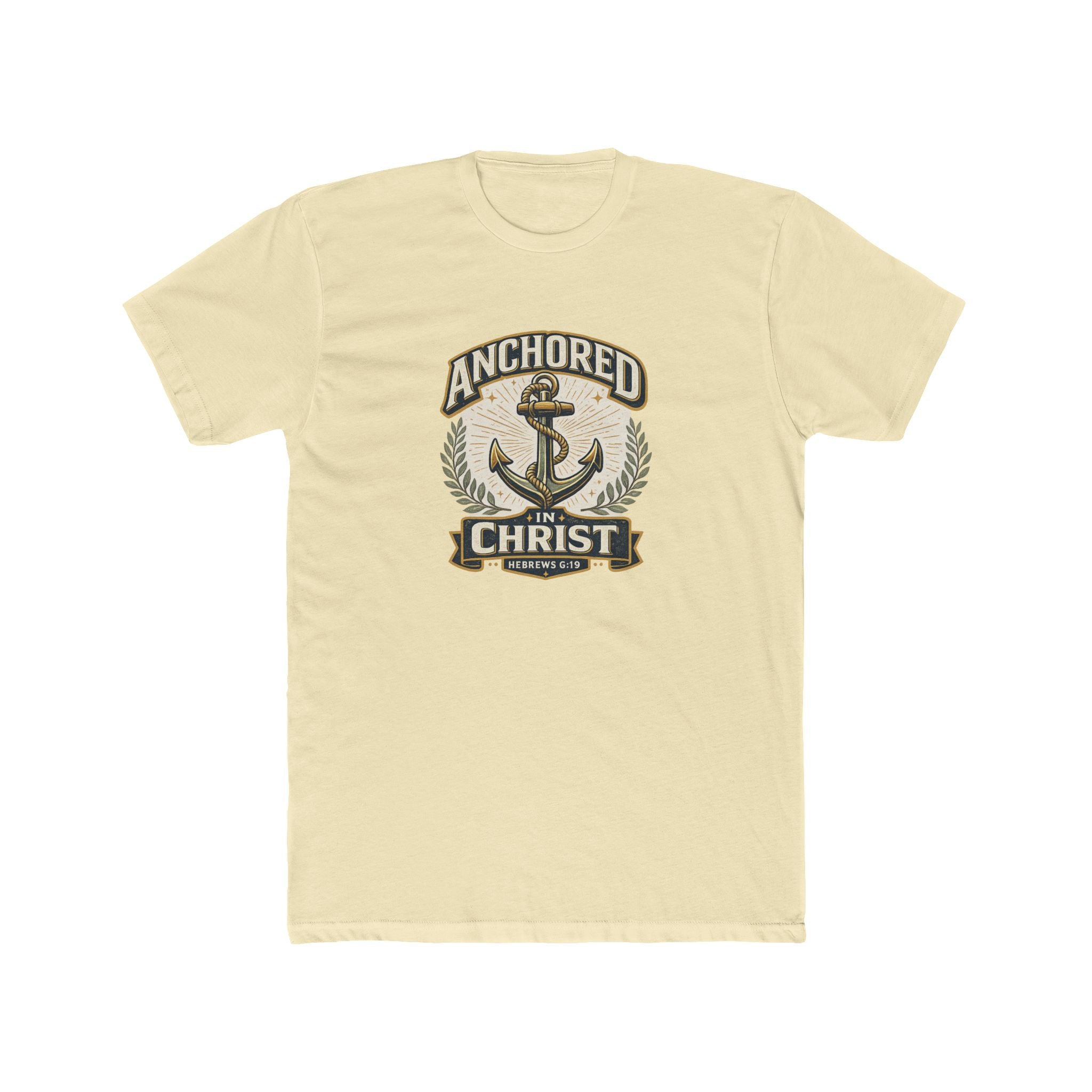 Mens Anchored In Christ Christian T-shirt Faith Inspired| Wearing your Faith