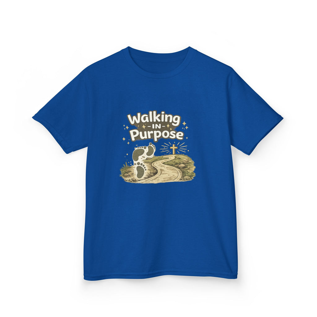Kids Tee — "Walking in Purpose" Inspirational Christian Kids T-Shirt