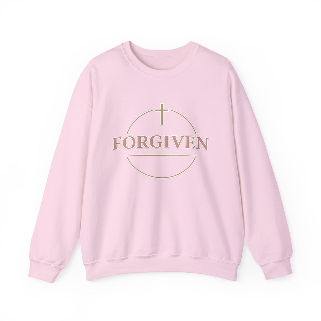 Womens Forgiven Crewneck Sweatshirt — Christian Faith Cross Pullover
