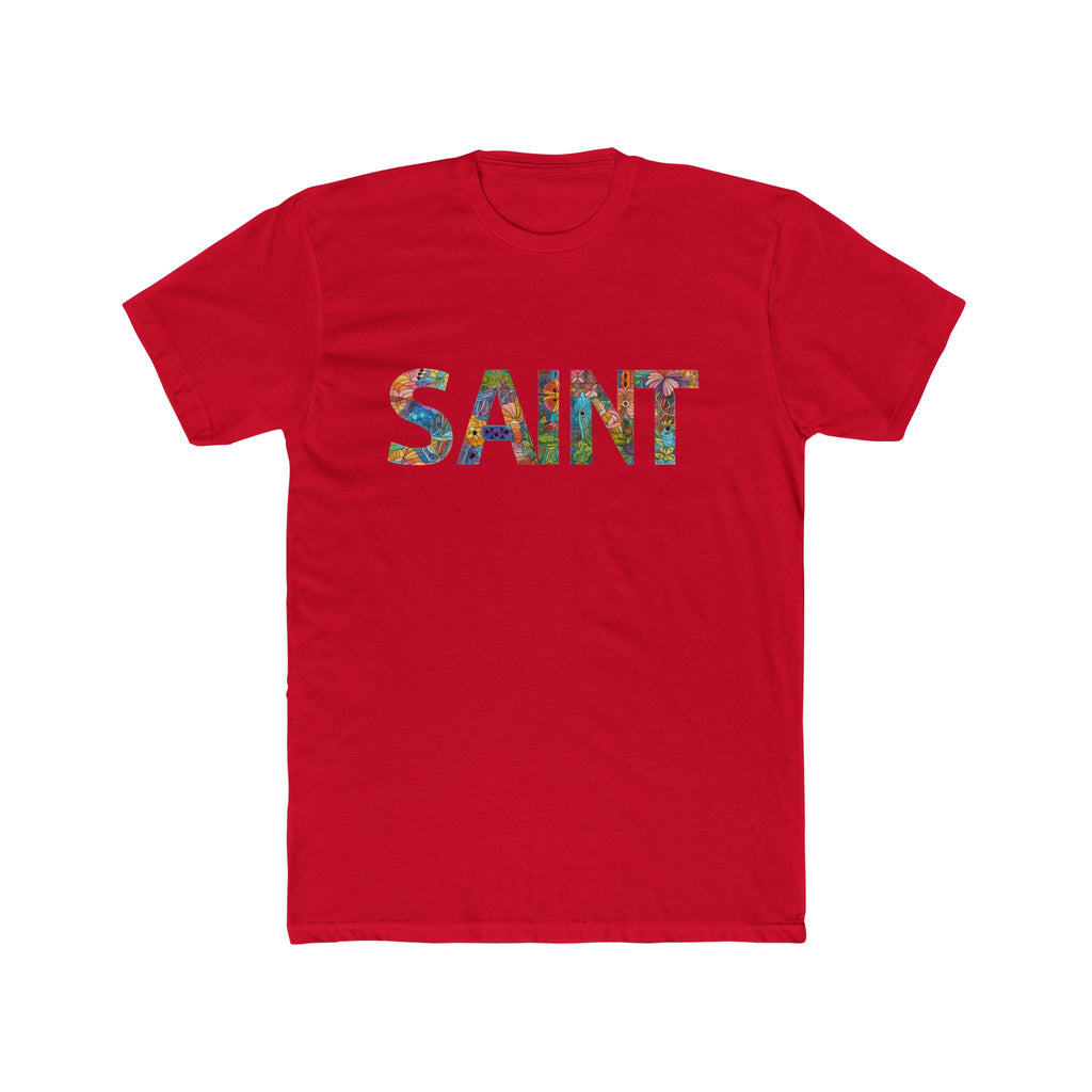 SAINT floral letters T-Shirt | Botanical Typography Tee