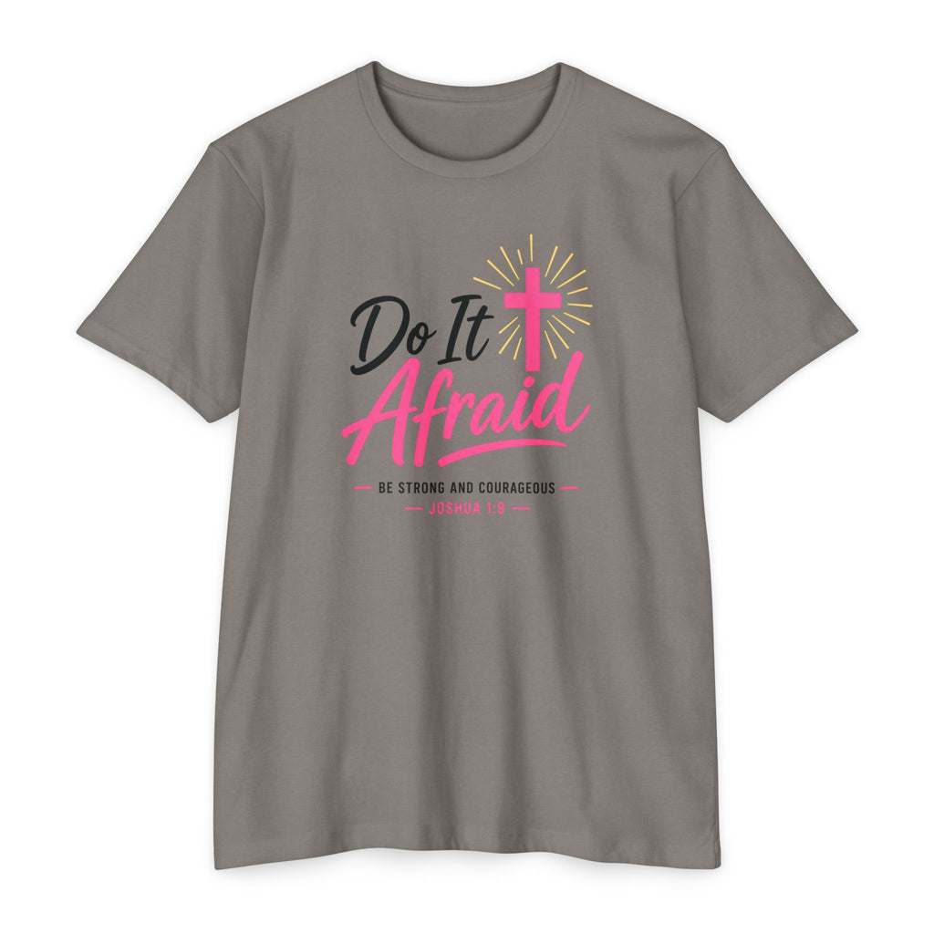 Womens "Do It Afraid" Cross T-Shirt | Inspirational Christian Faith Shirt
