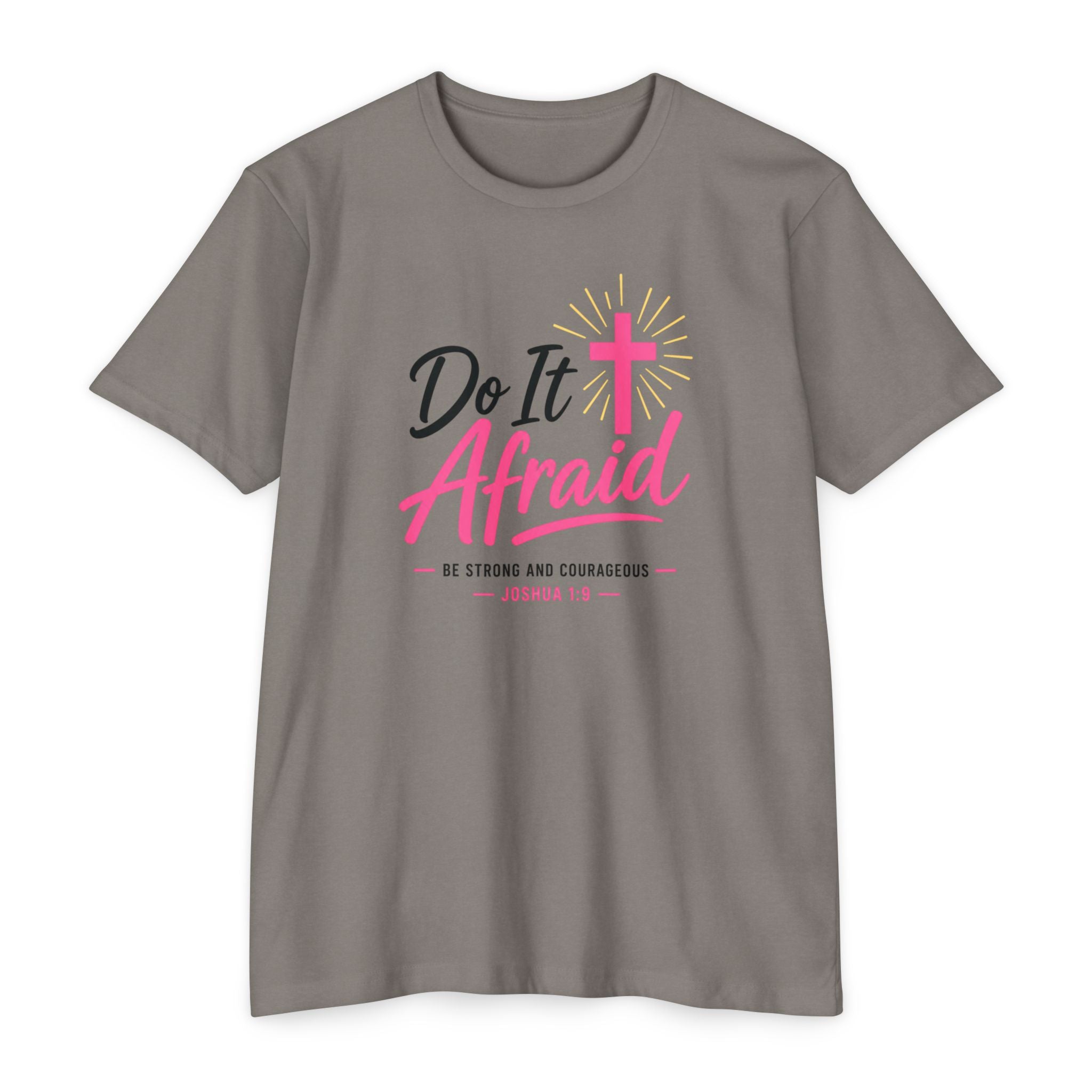 Womens "Do It Afraid" Cross T-Shirt | Inspirational Christian Faith Shirt