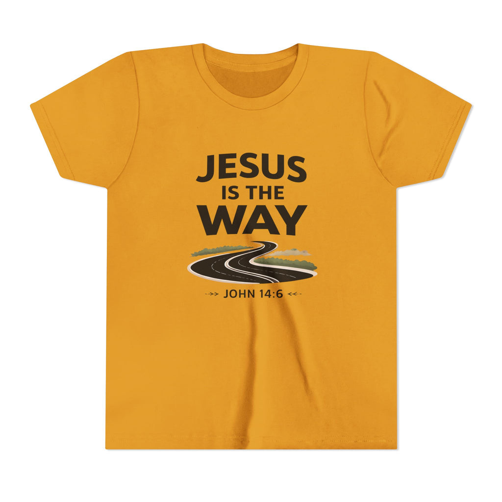 Boys Youth Tee — "Jesus Is The Way" Christian Graphic Shirt (John 14:6)
