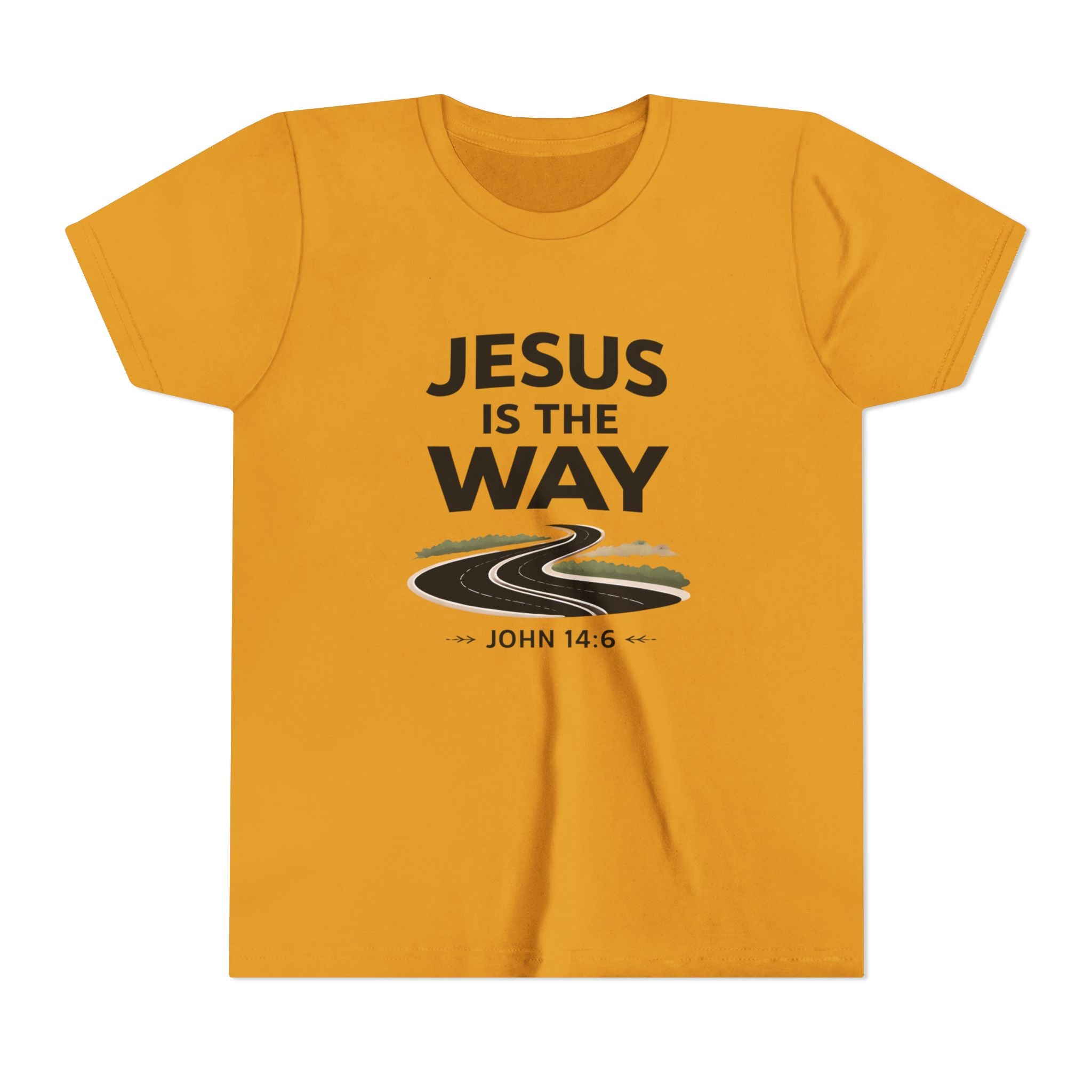 Boys Youth Tee — "Jesus Is The Way" Christian Graphic Shirt (John 14:6)