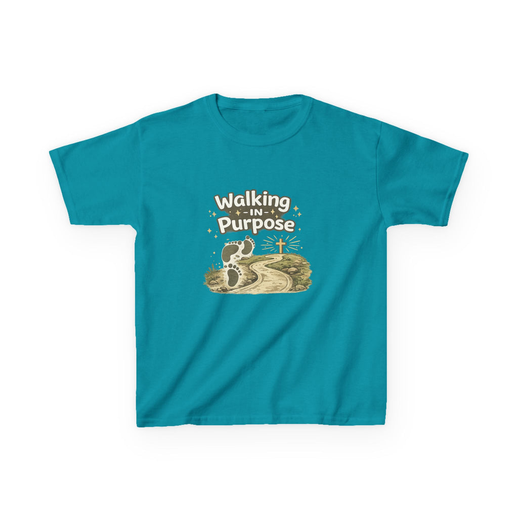Kids Tee — "Walking in Purpose" Inspirational Christian Kids T-Shirt
