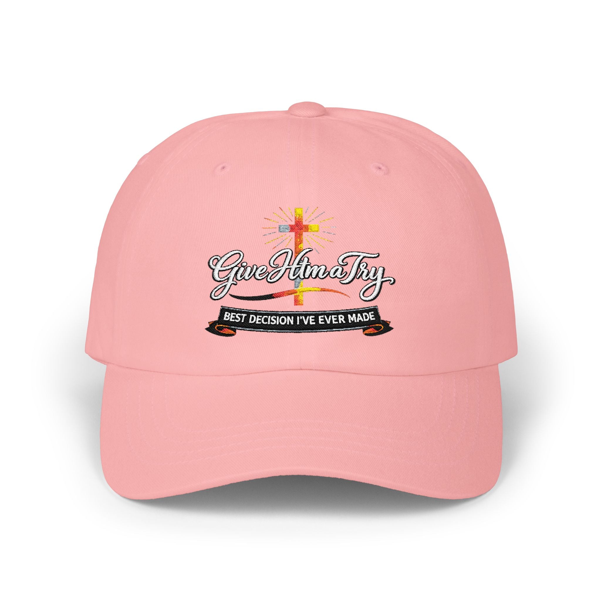 Classic Dad Cap  'God Mom Dad' Cross Embroidered Hat