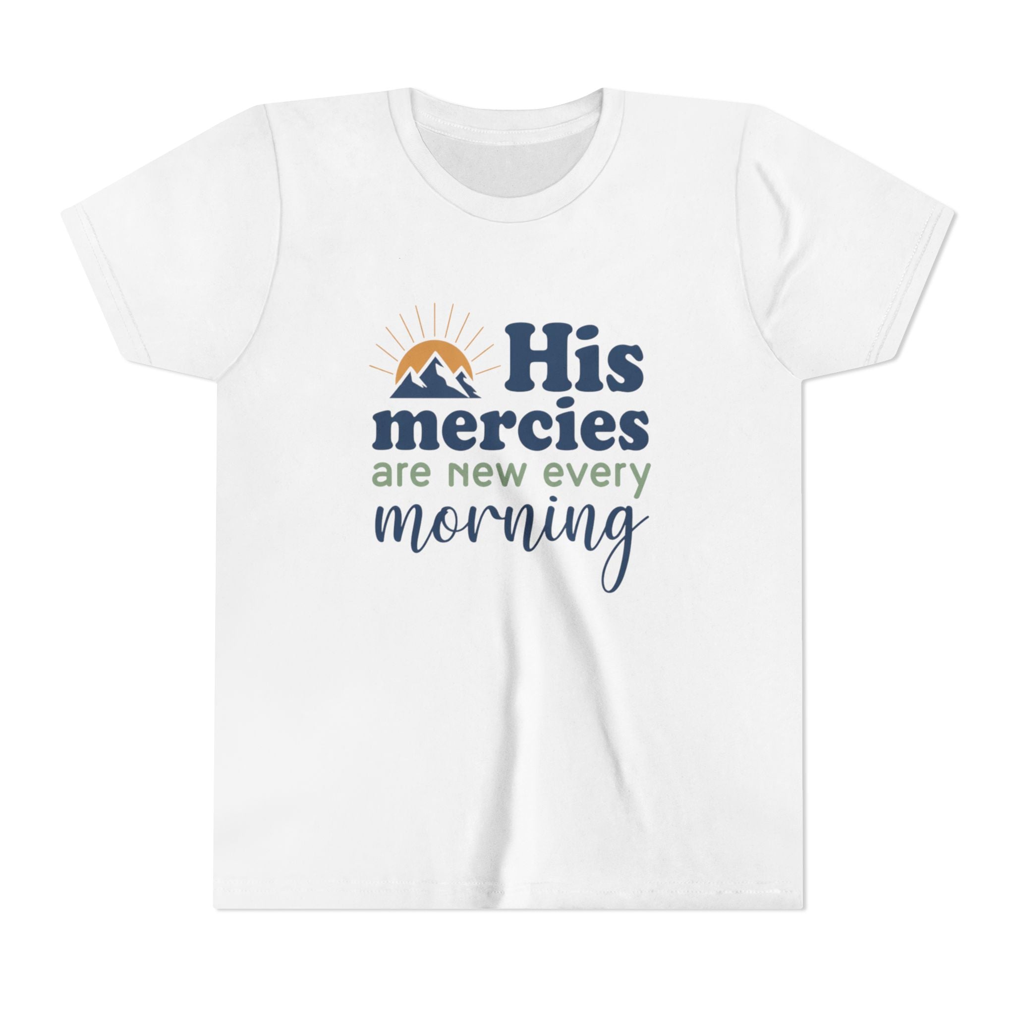 Boys Tee “His Mercies Are New Every Morning” Christian Faith Kids Shirt