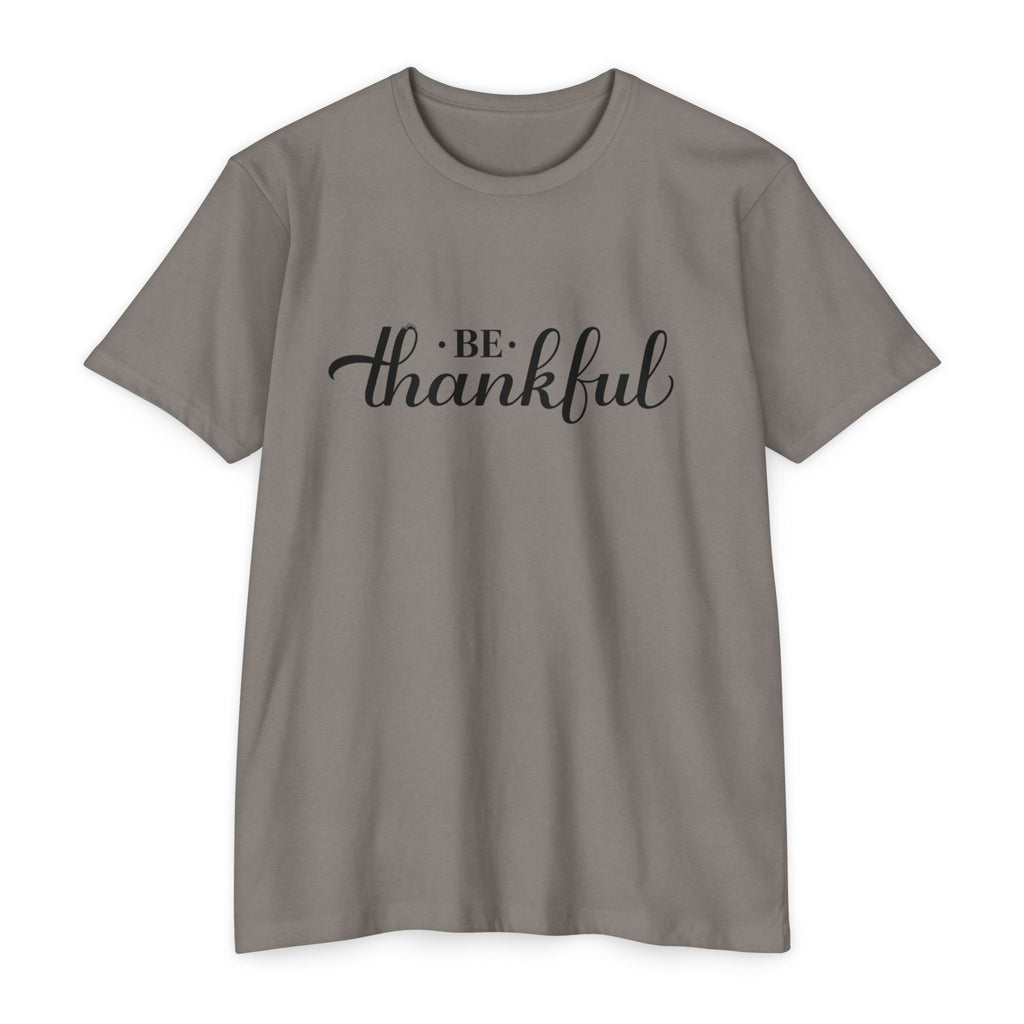 Womens Be Thankful script typography T-Shirt | Thanksgiving gratitude tee