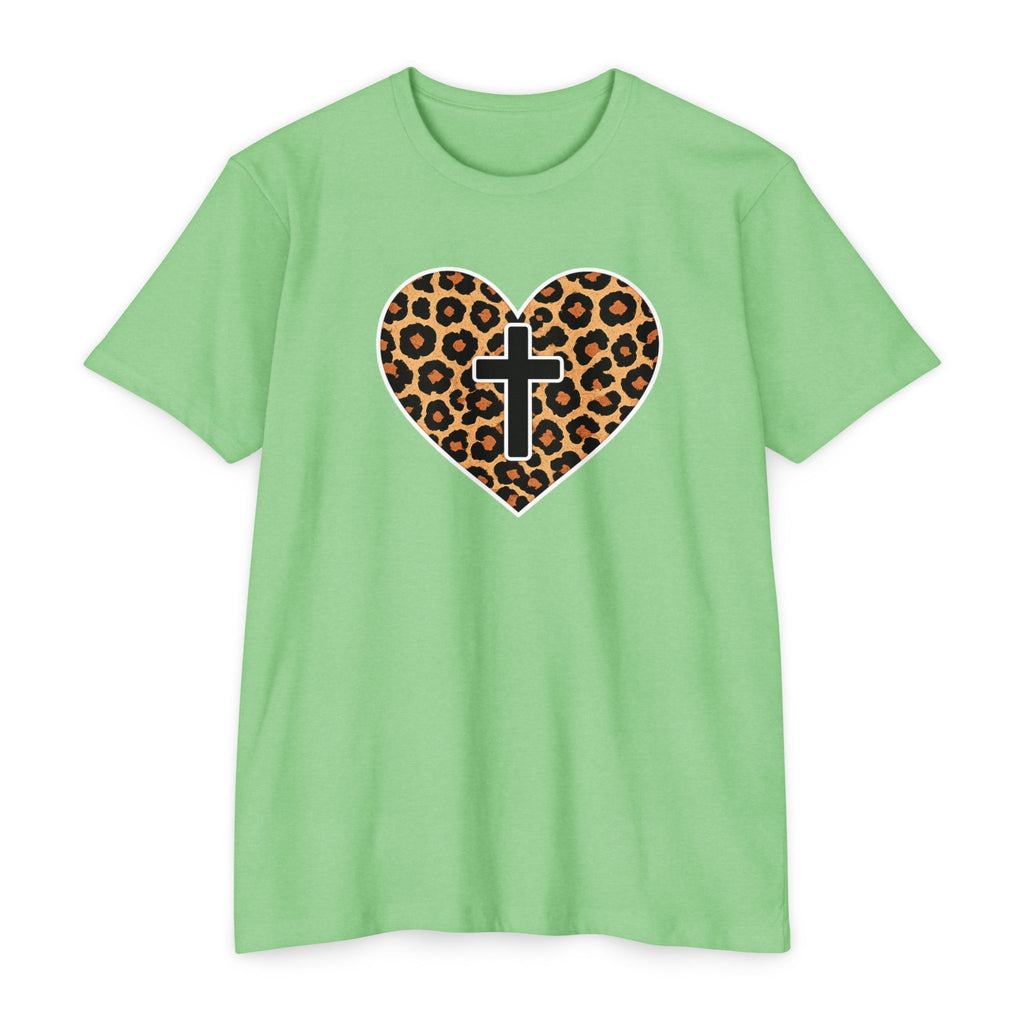 Womens  Heart with Cross T-shirt | Christian Faith