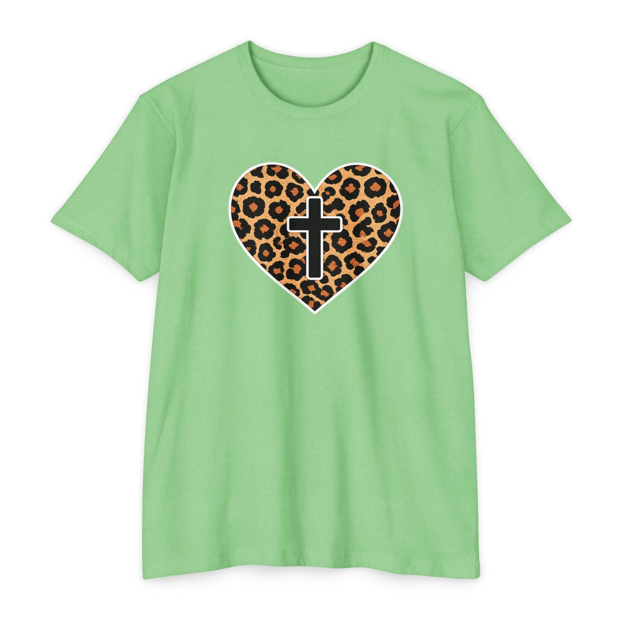 Womens  Heart with Cross T-shirt | Christian Faith