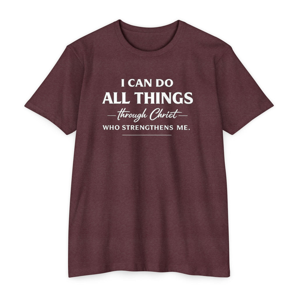 Womens "I Can Do All Things" Christian Scripture Tee |