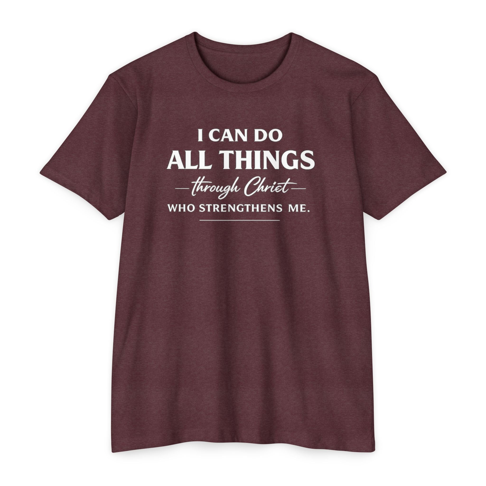 Womens "I Can Do All Things" Christian Scripture Tee |