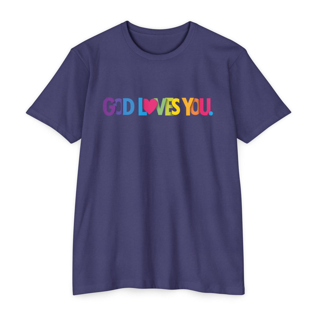 Womens God Loves You Rainbow T-Shirt