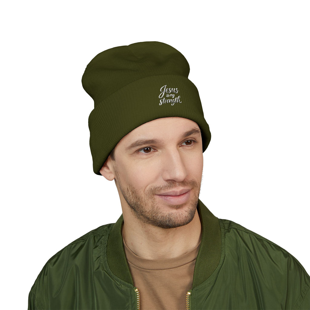 Embroidered Classic Cuffed Beanie — Minimal Script Logo
