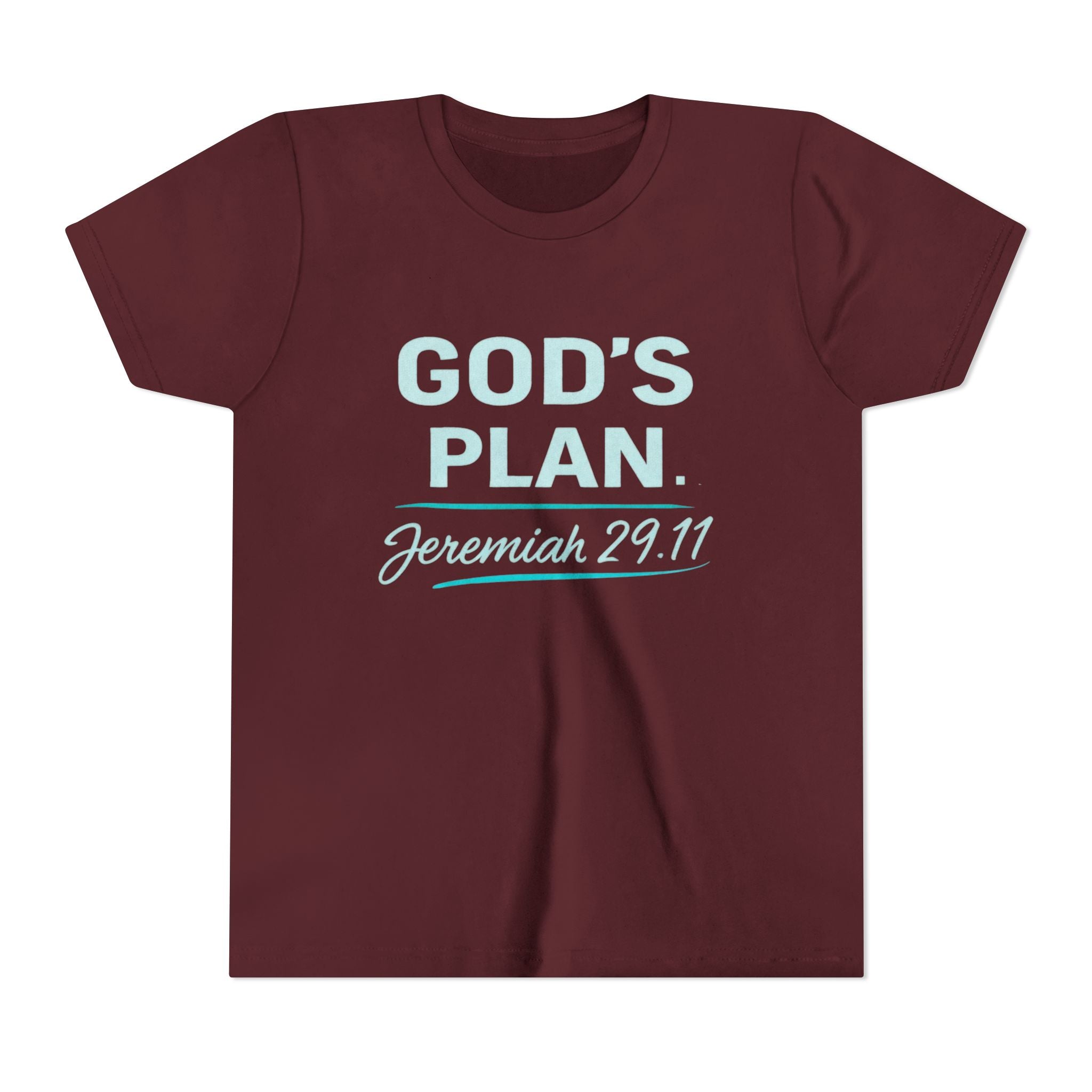 Youth Tee — "God's Plan" Jeremiah 29:11 Christian Faith Shirt