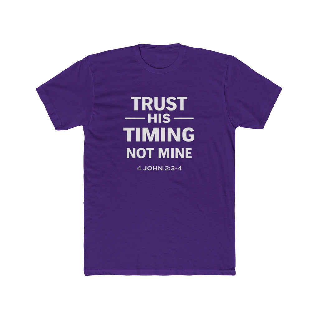 Mens "Trust His Timing Not Mine" Christian T‑Shirt