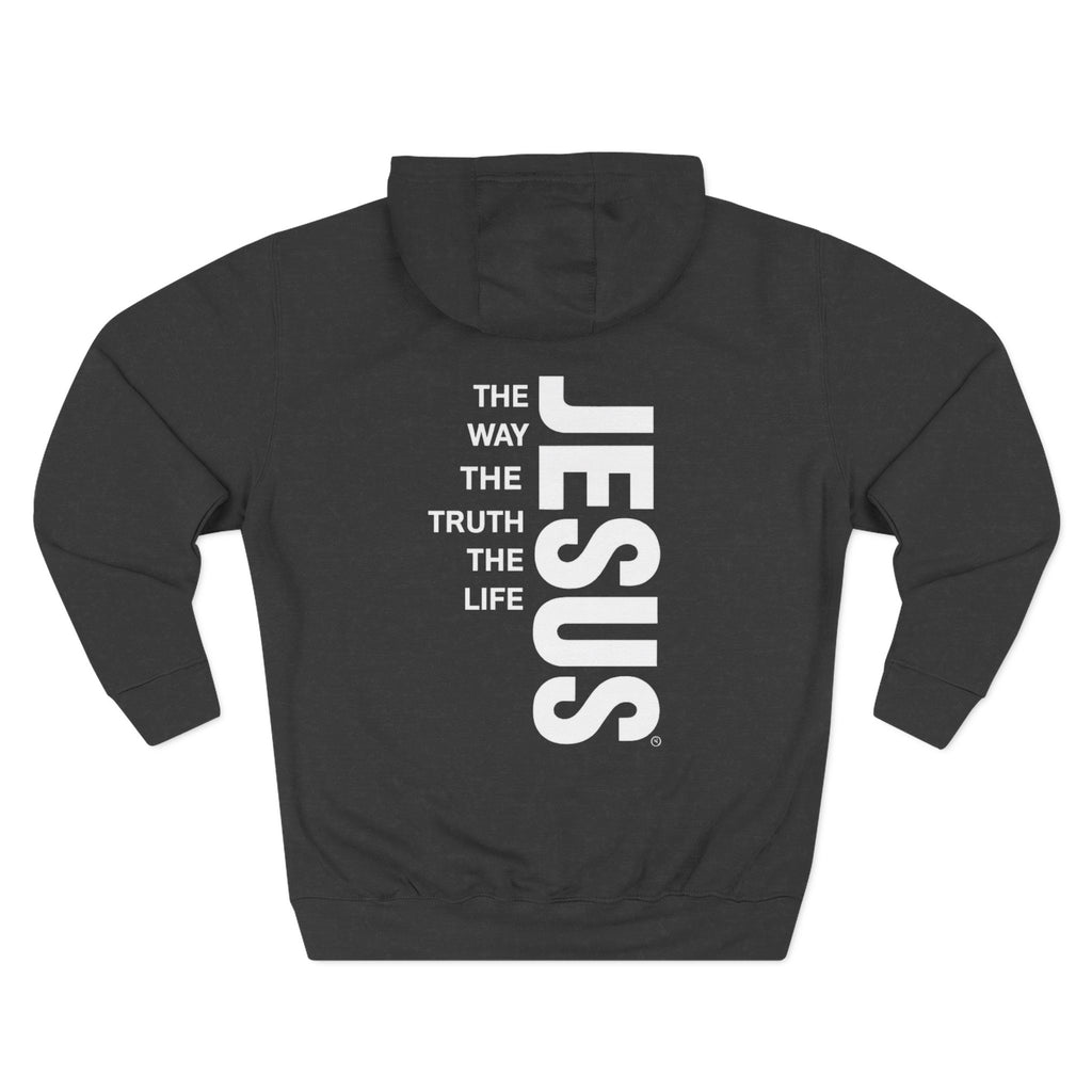Jesus Vertical Text Hoodie — The Way The Truth The Life Christian Hoodie