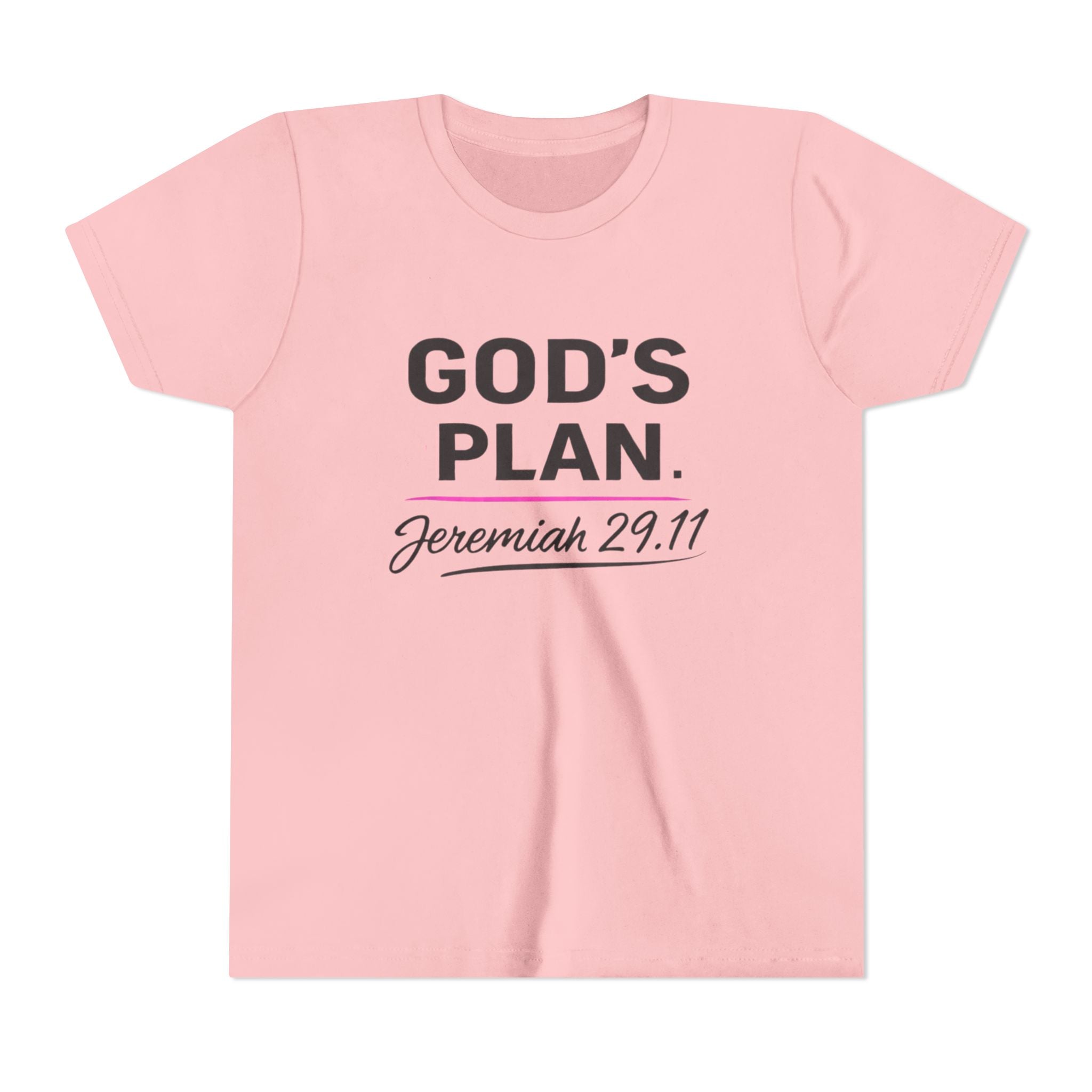 Girls Youth Tee — "God's Plan" Jeremiah 29:11 Christian Faith T-shirt